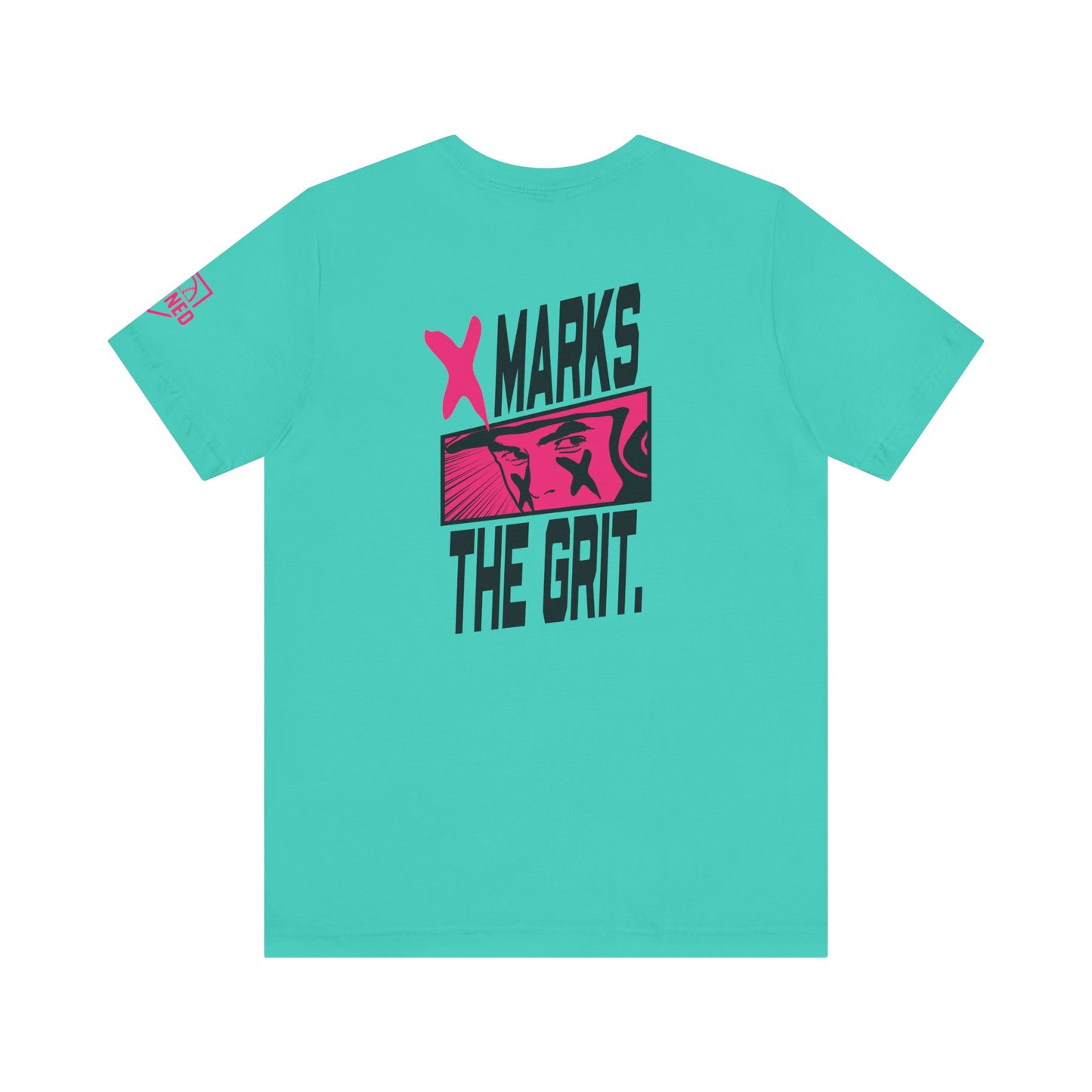 X MARKS THE GRIT Tee (Pink X, Black Font)