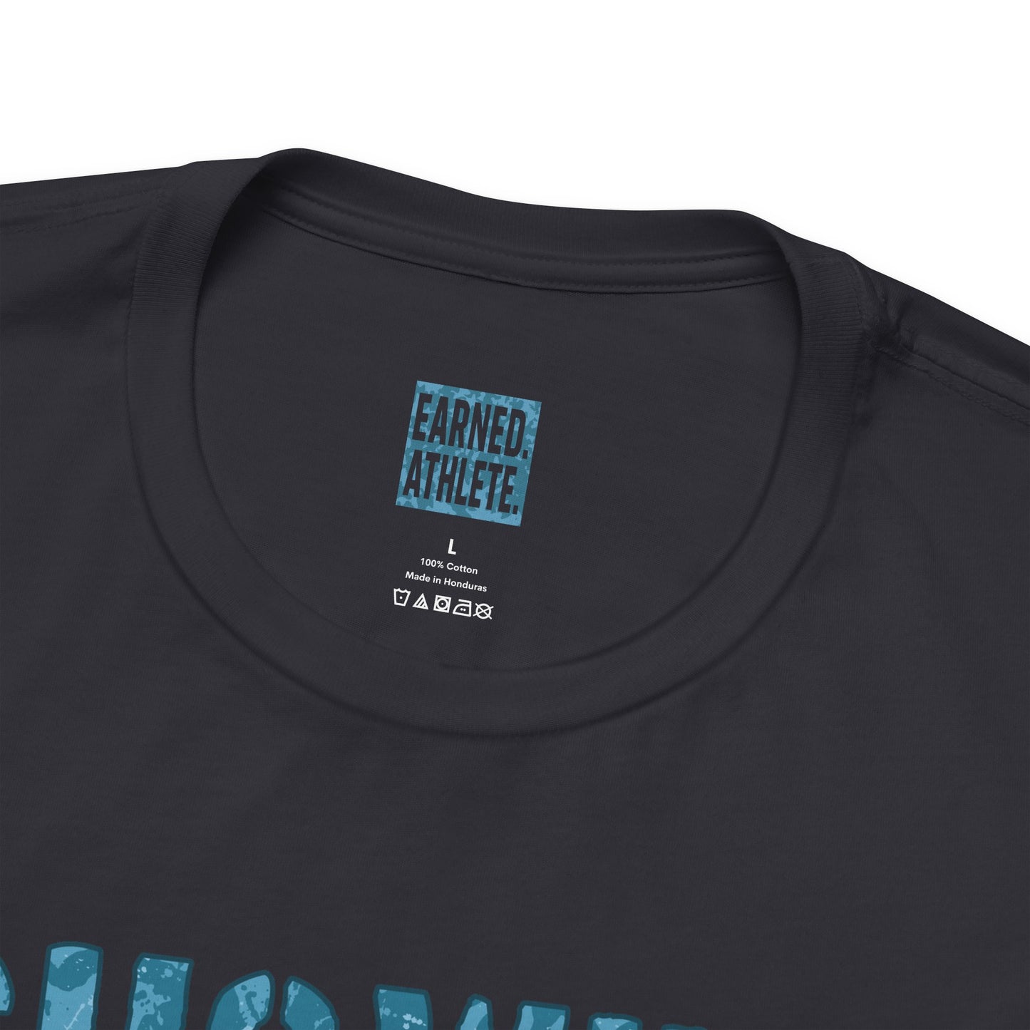 SHOWING UP ADDS UP Tee (Blue Camo Font)
