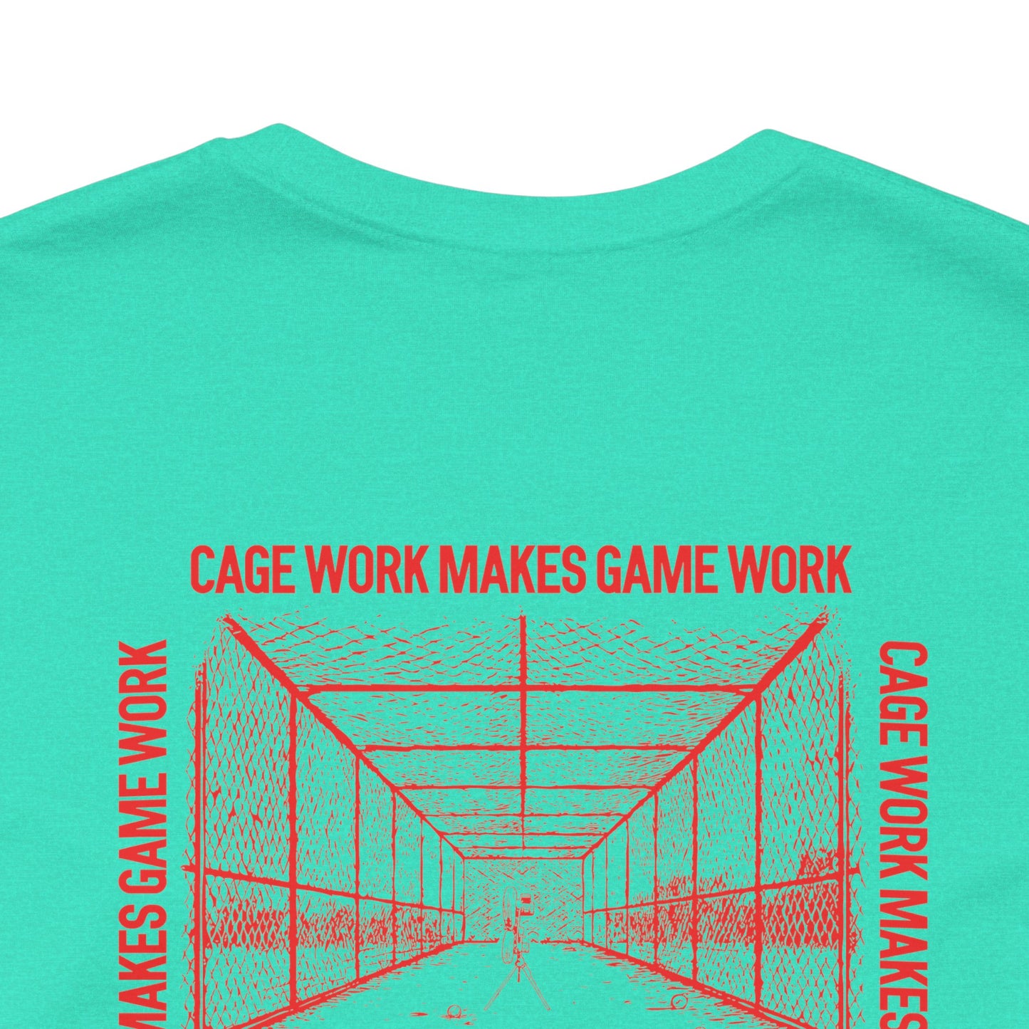 CAGE WORK MAKES GAME WORK Tee (Red Font)