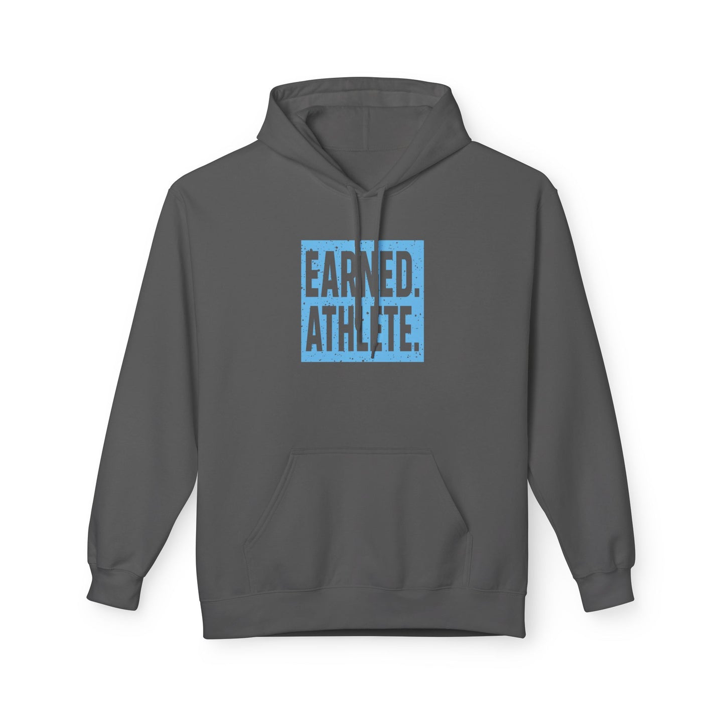 EARNED. ATHLETE. Hoodie (Light Blue Logo)