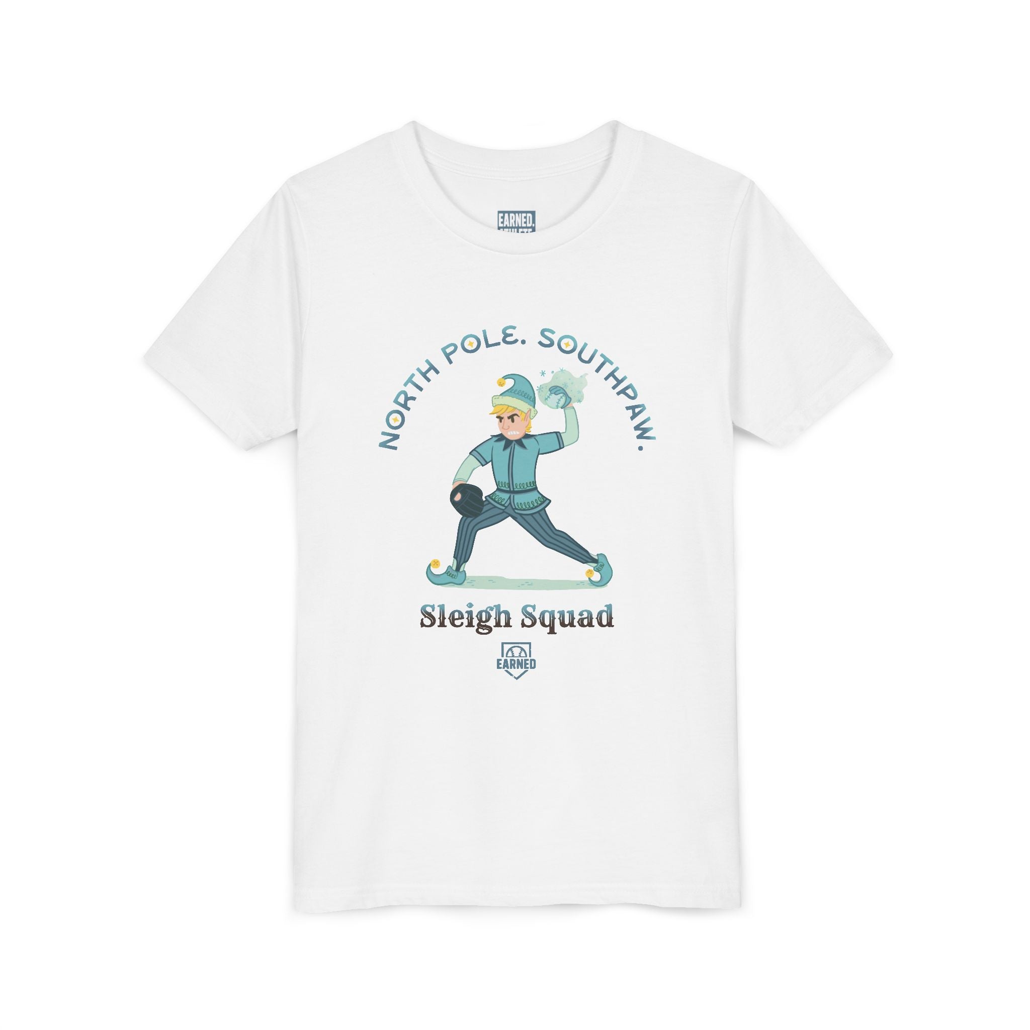NORTH POLE. SOUTHPAW. Youth Tee — SLEIGH SQUAD Collection