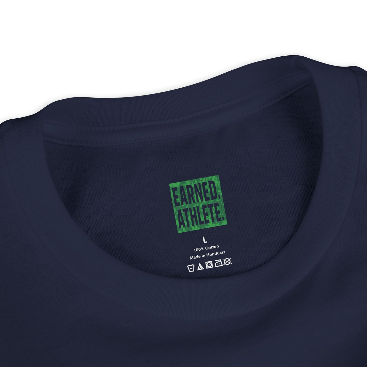 SHOWING UP ADDS UP Youth Tee (Green Camo Font)