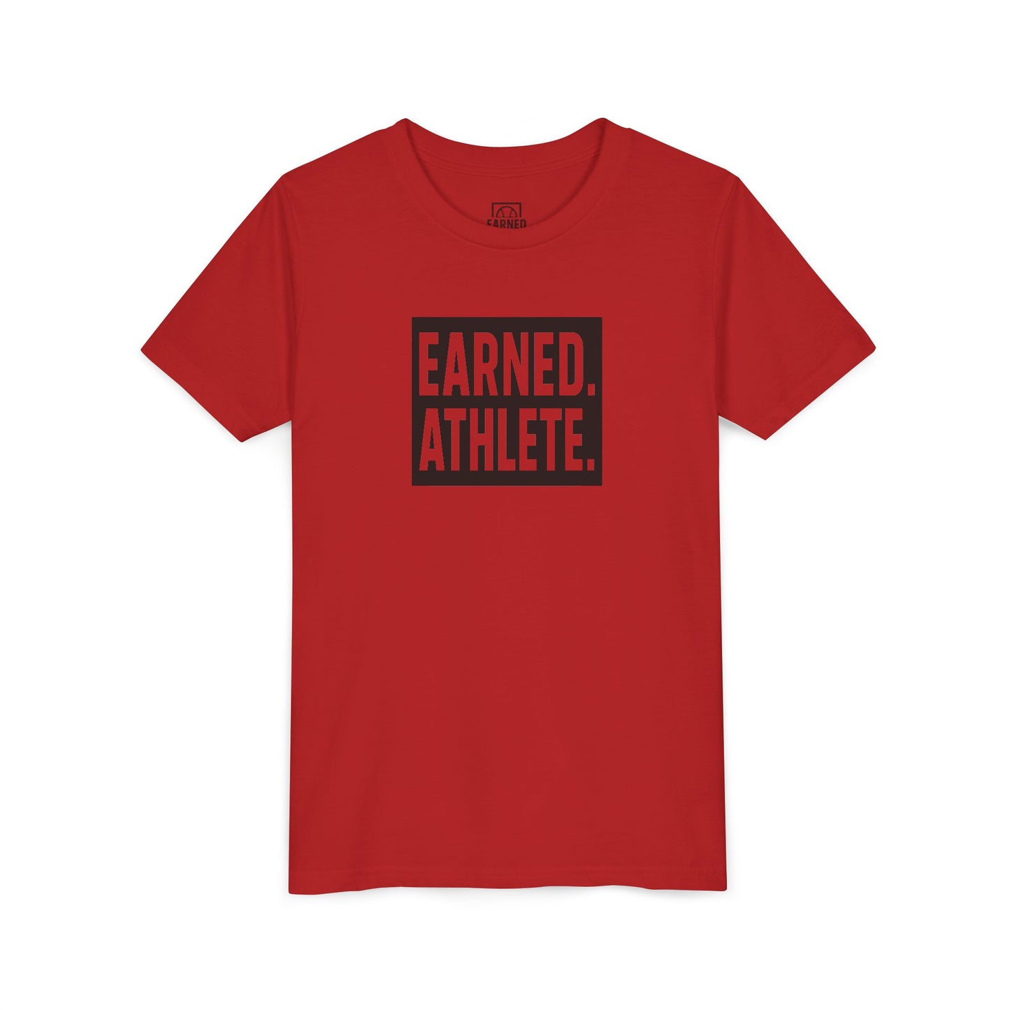 EARNED. ATHLETE. Logo Youth Tee (Black Font)