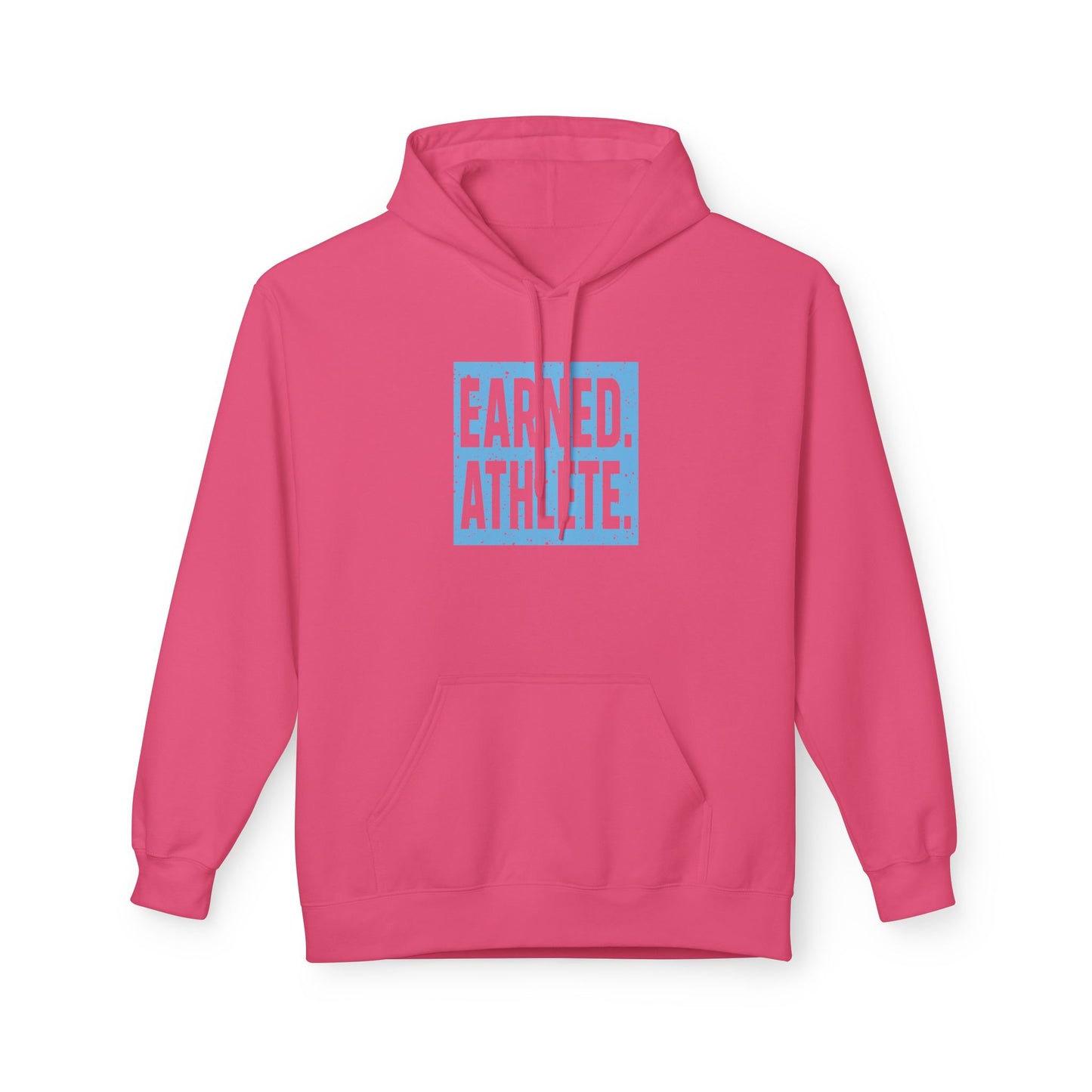 EARNED. ATHLETE. Hoodie (Light Blue Logo)