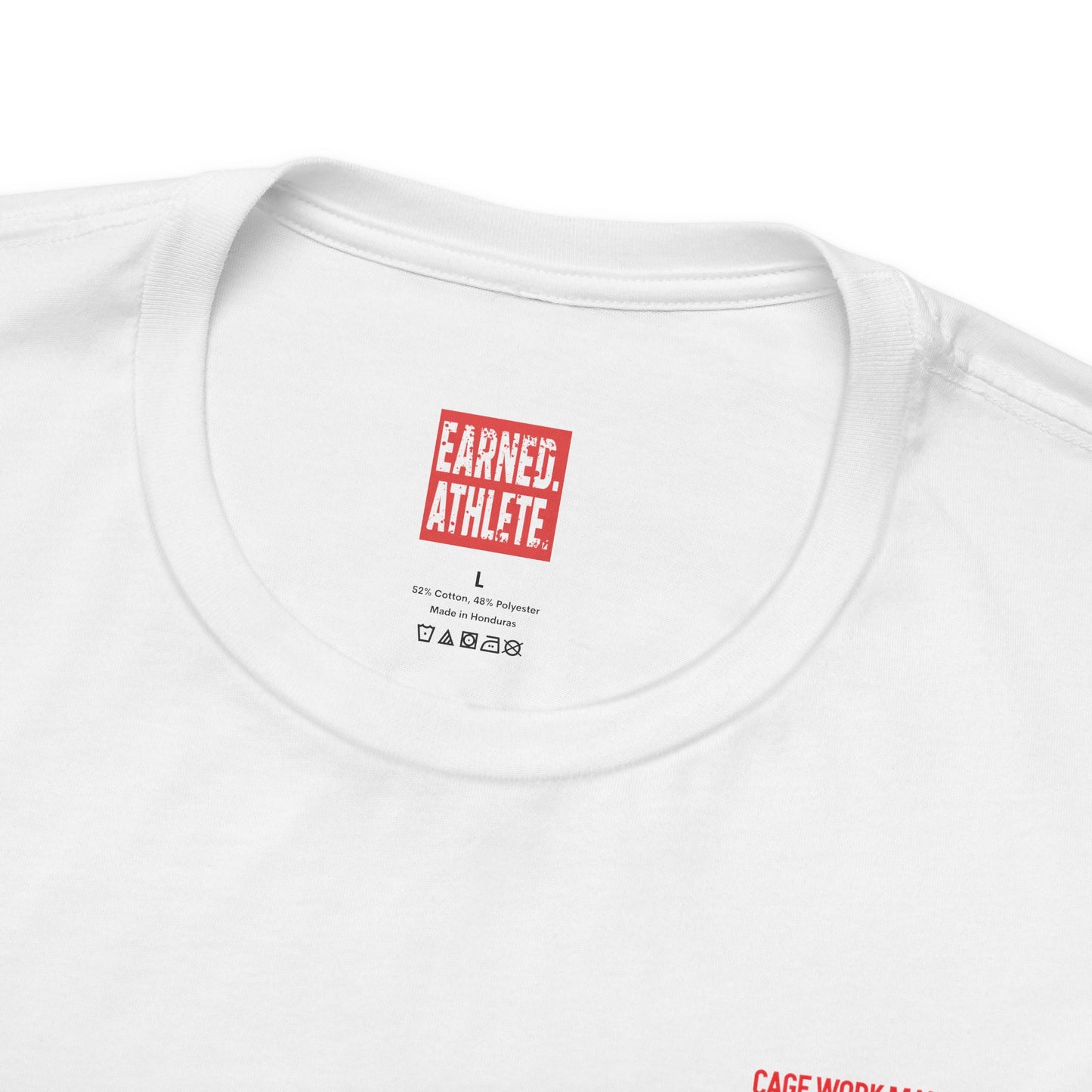 CAGE WORK MAKES GAME WORK Tee (Red Font)
