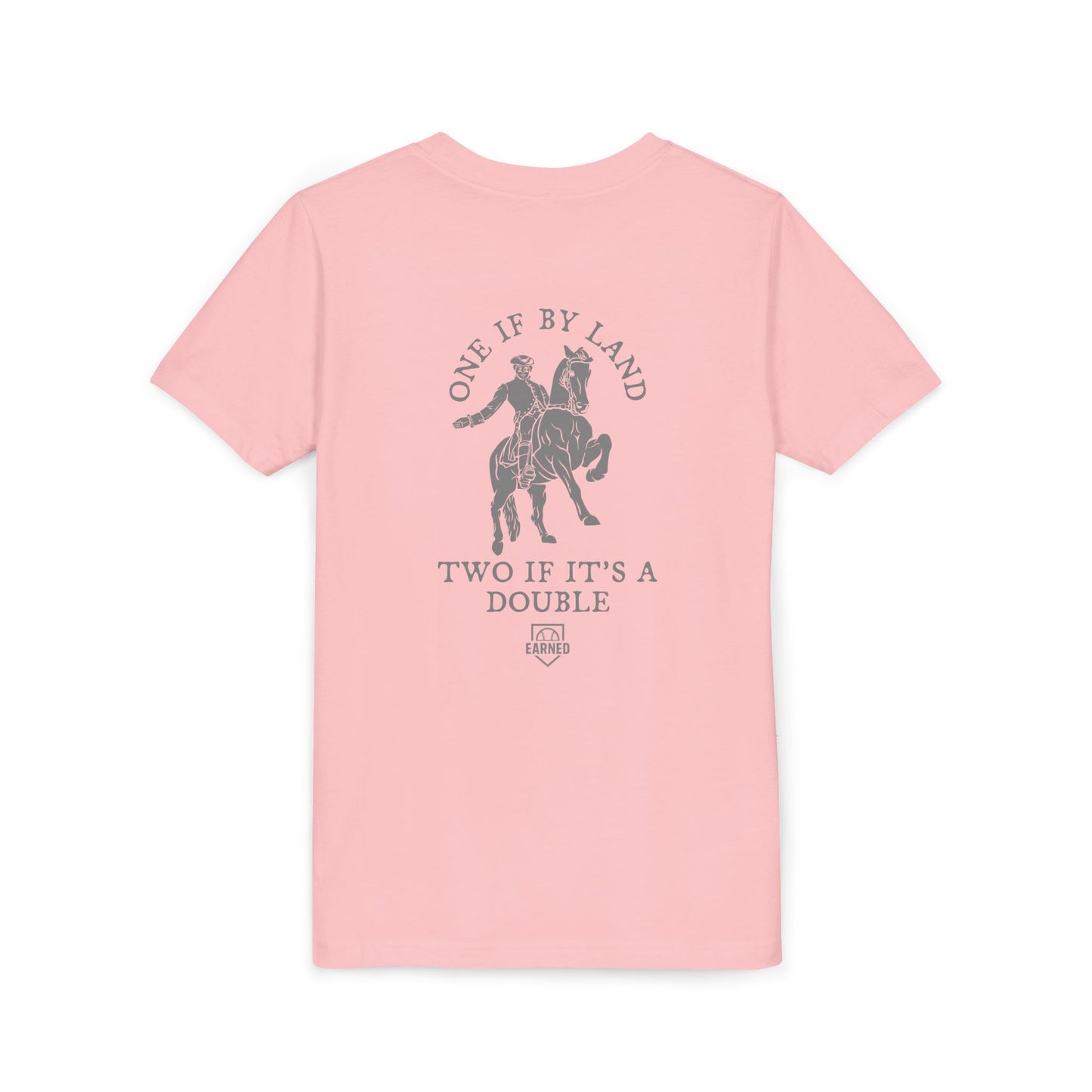 ONE IF BY LAND, TWO IF IT'S A DOUBLE Youth Tee (Paul Revere Grey)