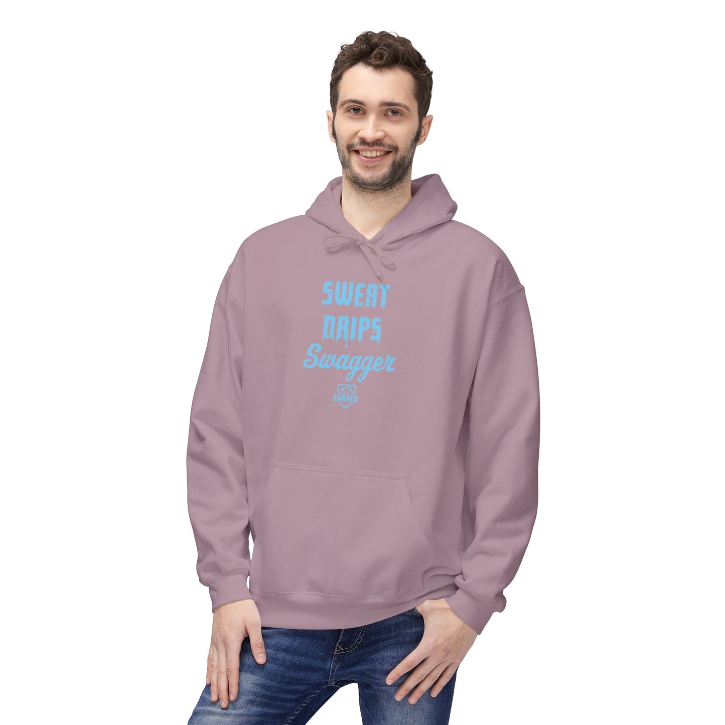 SWEAT DRIPS SWAGGER Hoodie (Light Blue Font)