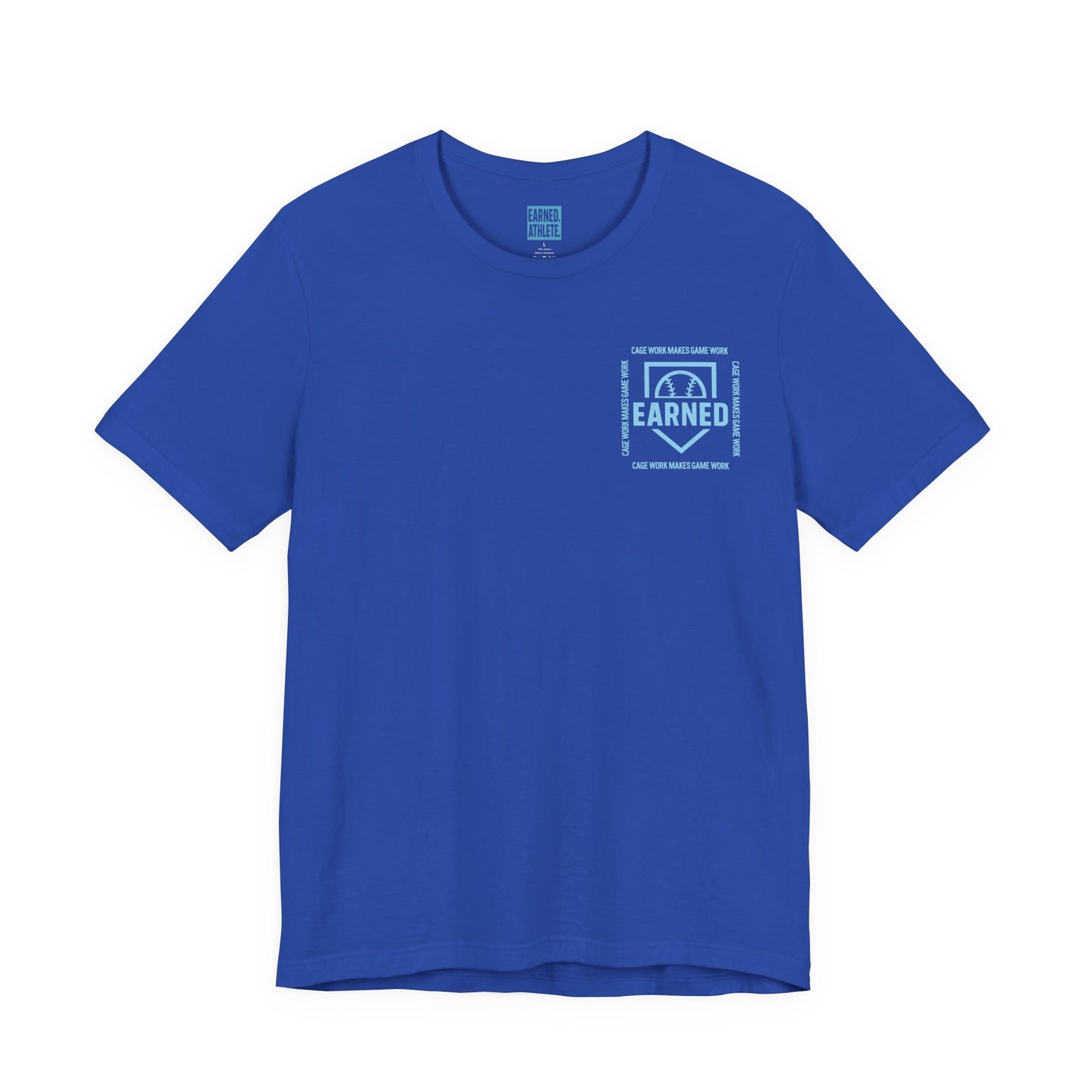 CAGE WORK MAKES GAME WORK Tee (Blue Font)