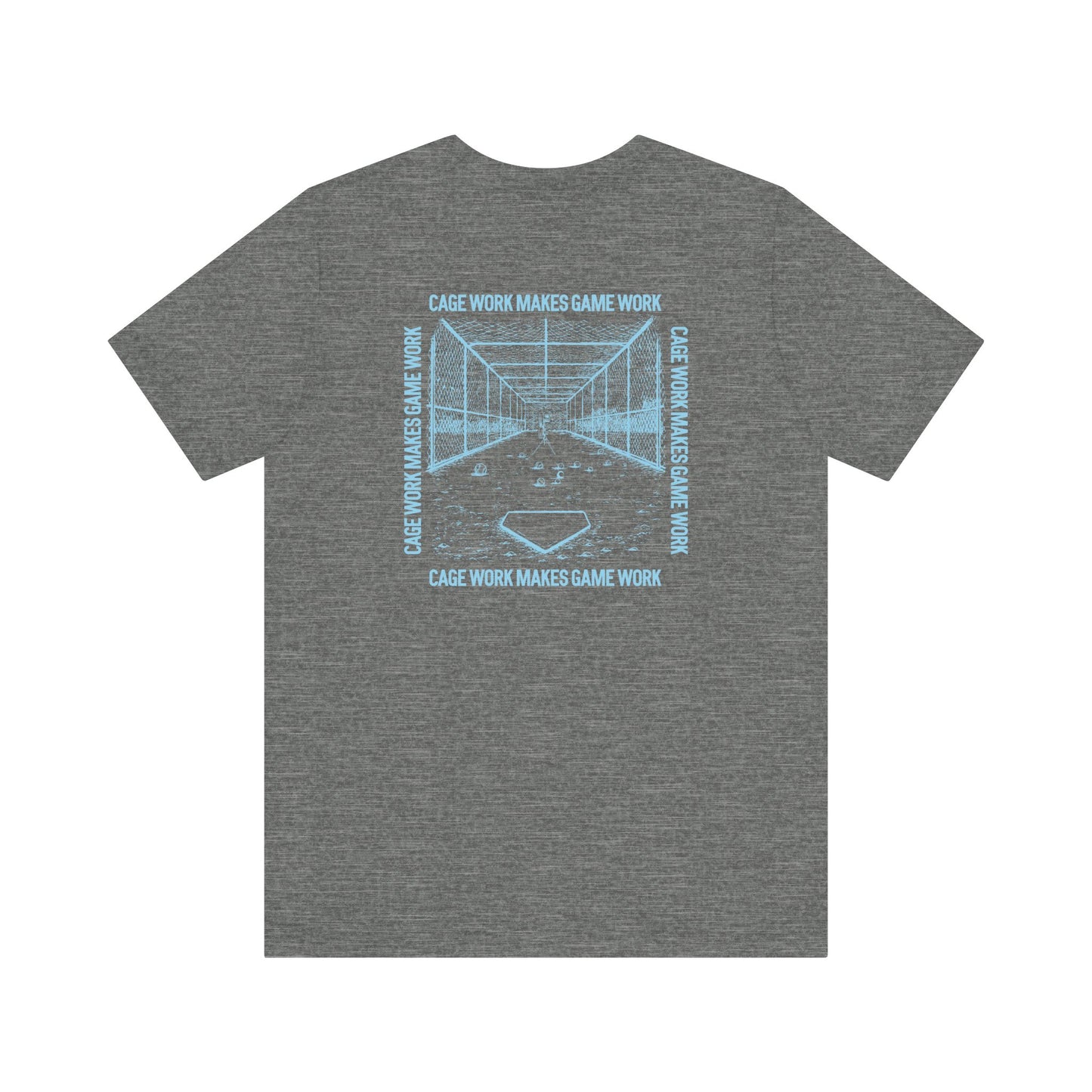 CAGE WORK MAKES GAME WORK Tee (Blue Font)