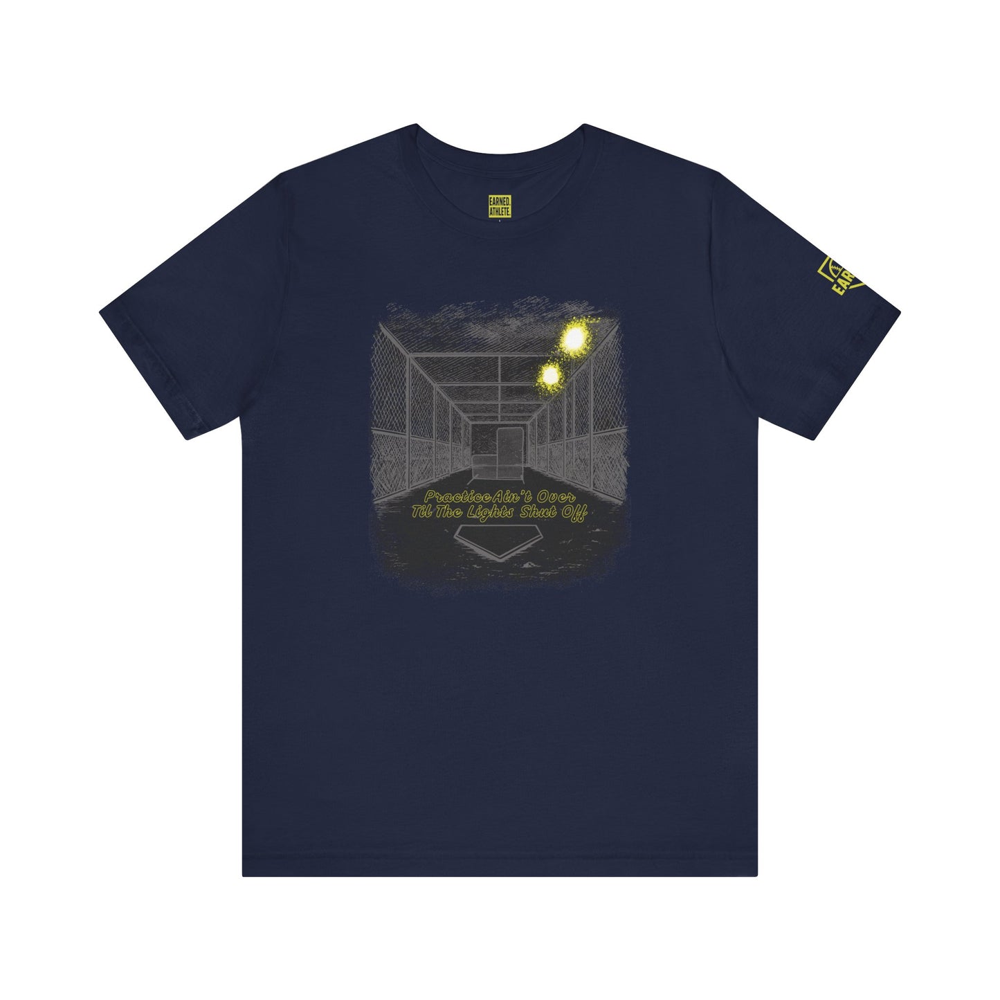 PRACTICE AIN'T OVER TILL THE LIGHTS SHUT OFF Tee (Dark)