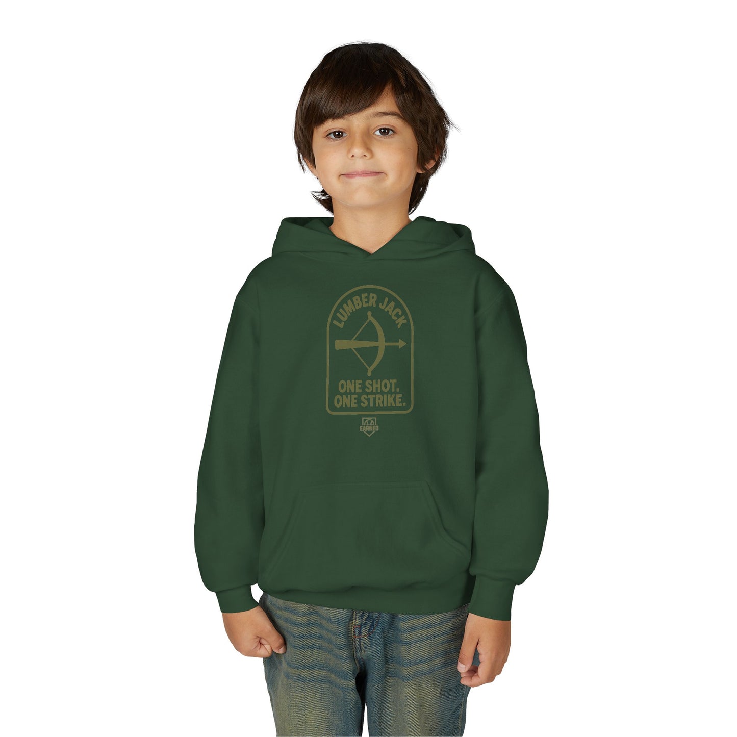 ONE SHOT. ONE STRIKE. Youth Hoodie - LUMBER JACK Collection