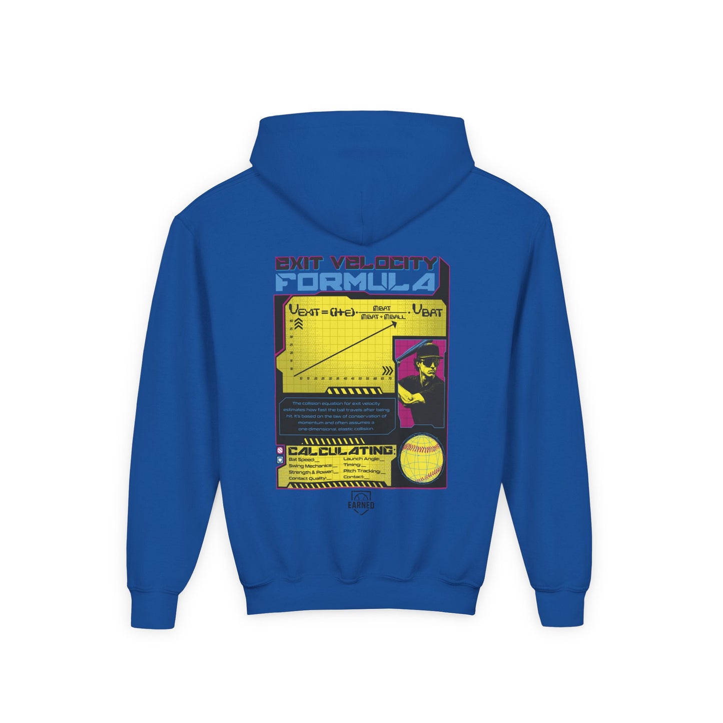 EXIT VELOCITY FORMULA Youth Hoodie - BASEBALL IQ Collection