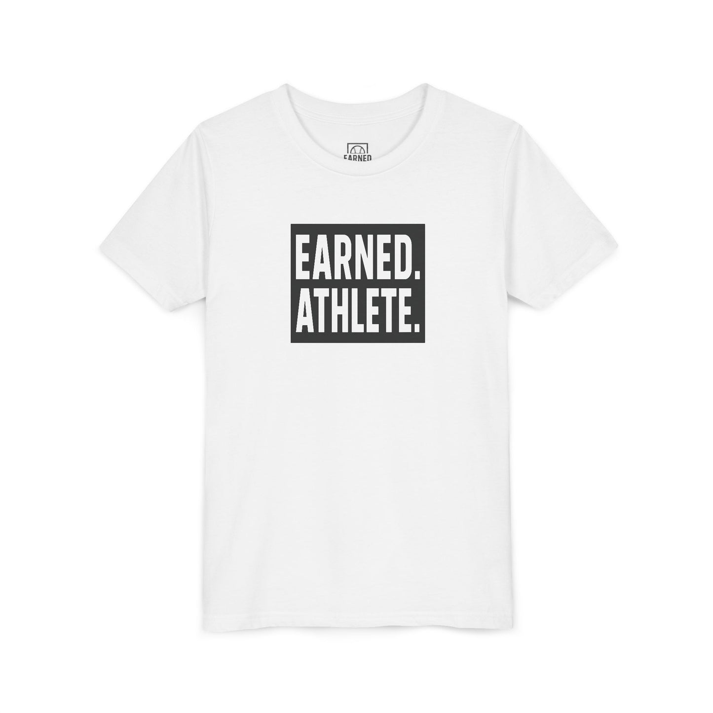 EARNED. ATHLETE. Logo Youth Tee (Black Font)