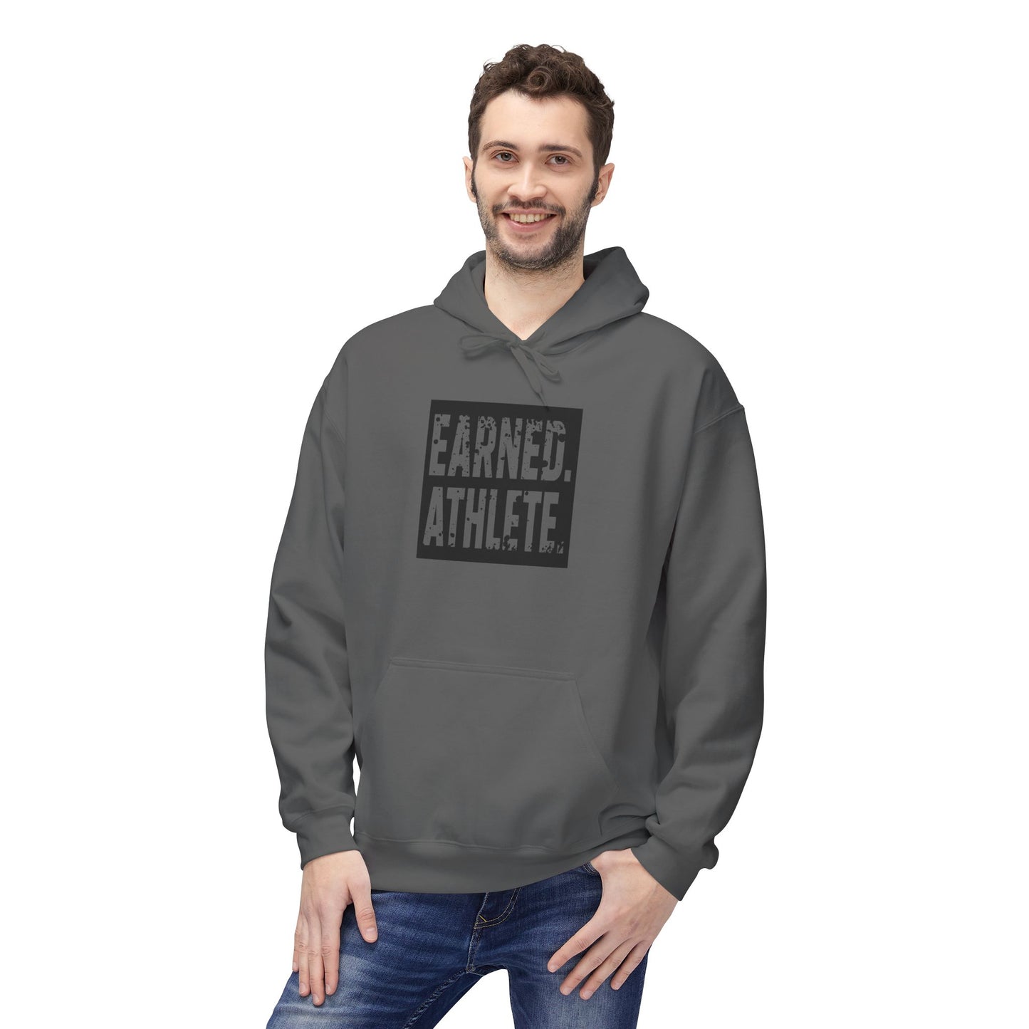 EARNED. ATHLETE. Hoodie (Black Logo)