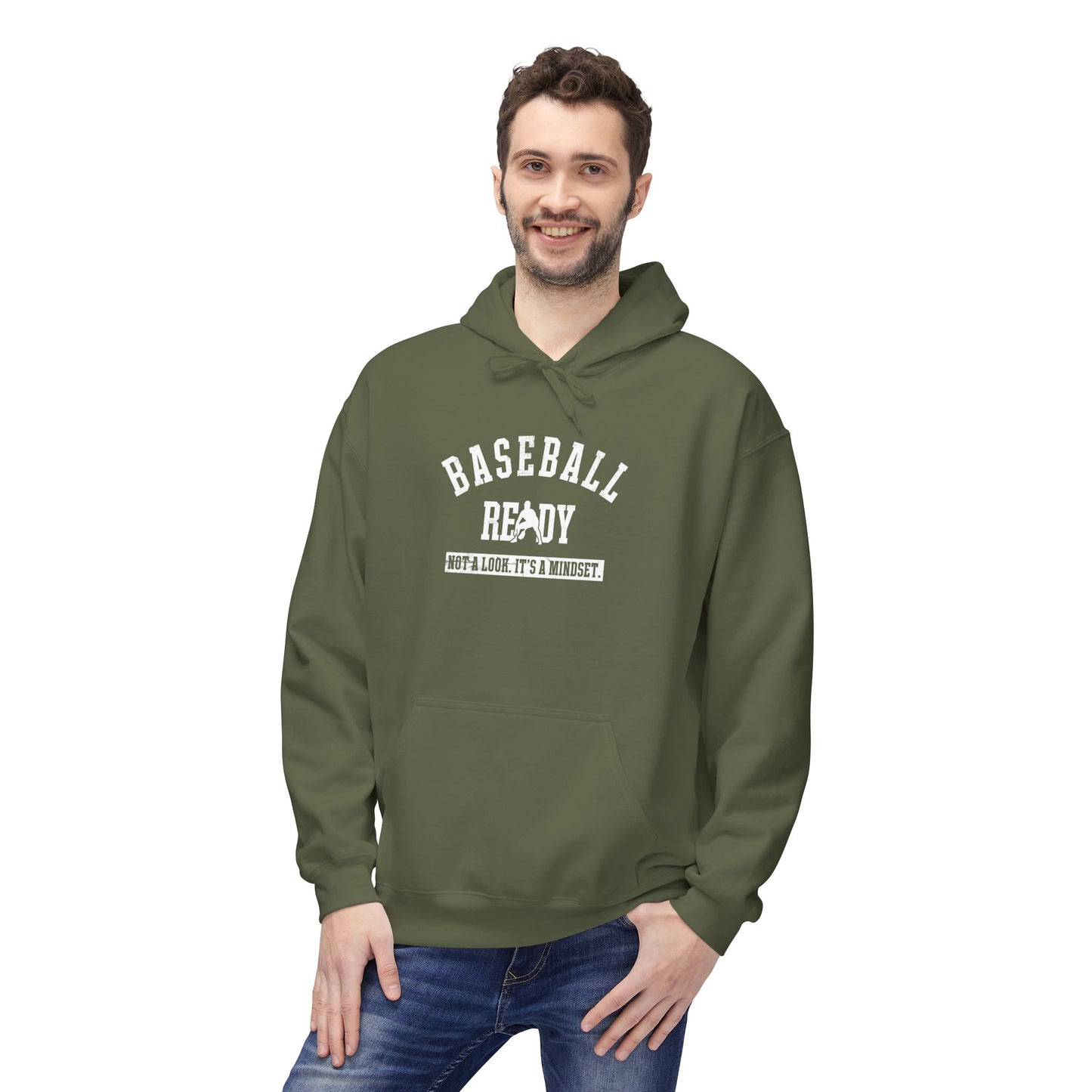 BASEBALL READY Adult Hoodie (White Font)