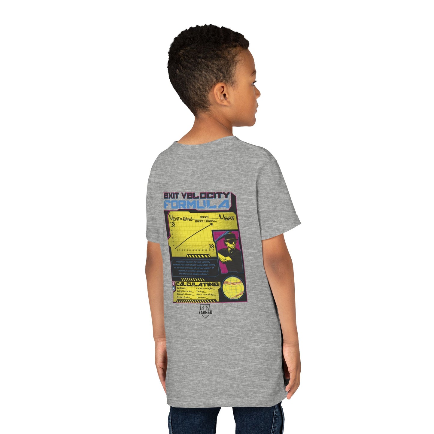 EXIT VELOCITY FORMULA Youth Tee - BASEBALL IQ Collection