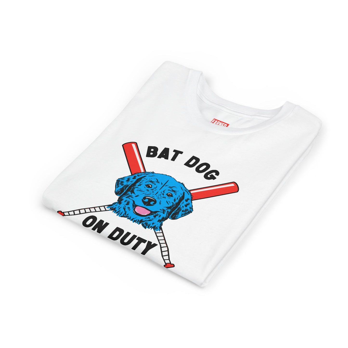 BAT DOG ON DUTY Youth Tee (Red, White and Woof) - BARK PARK Collection