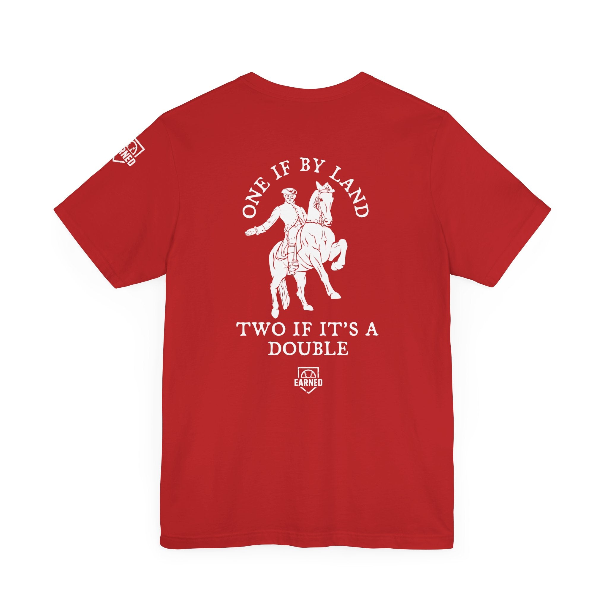 ONE IF BY LAND, TWO IF IT'S A DOUBLE Tee (Paul Revere White)