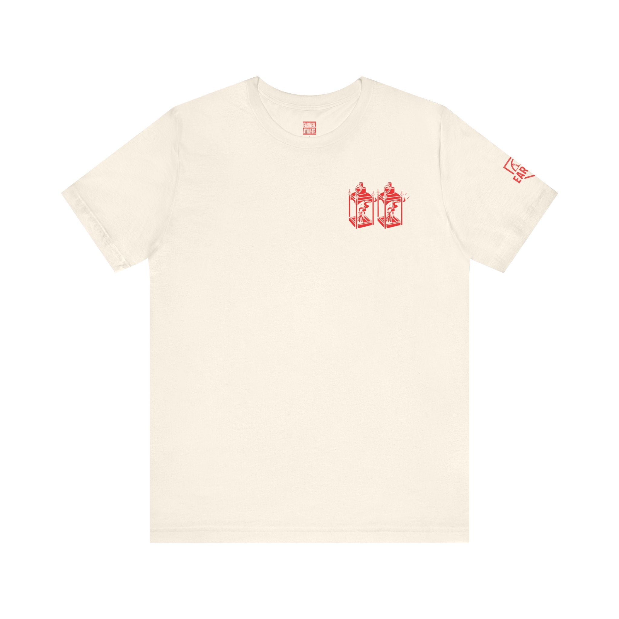 ONE IF BY LAND, TWO IF IT'S A DOUBLE Tee (Paul Revere Red)