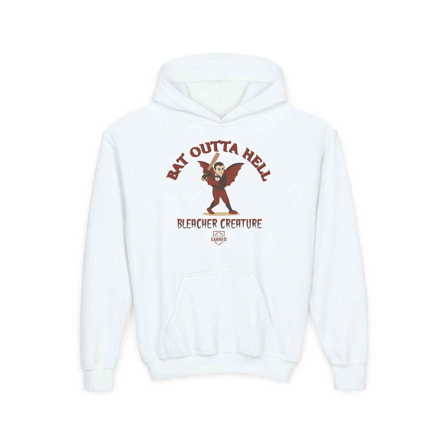 BAT OUTTA HELL Youth Hoodie - BLEACHER CREATURE Collection