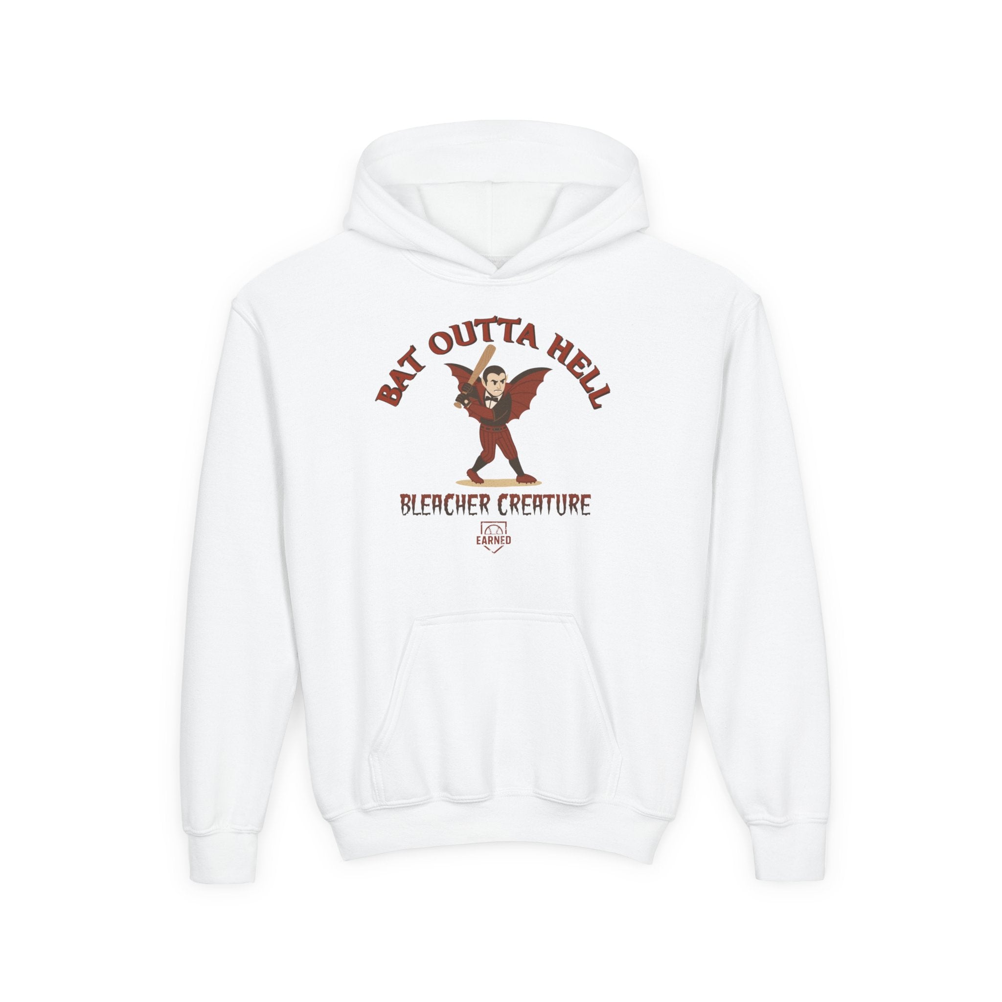 BAT OUTTA HELL Youth Hoodie - BLEACHER CREATURE Collection