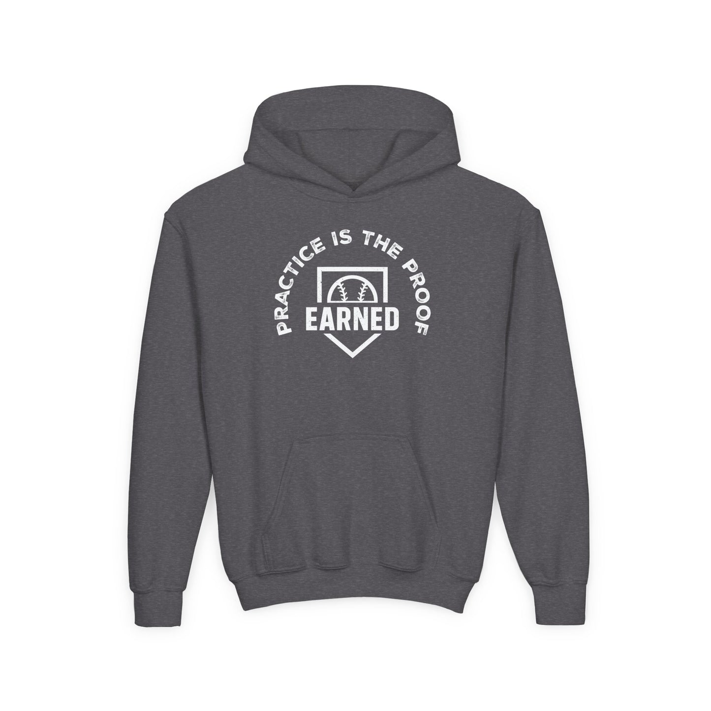 PRACTICE IS THE PROOF Youth Hoodie (White Logo)