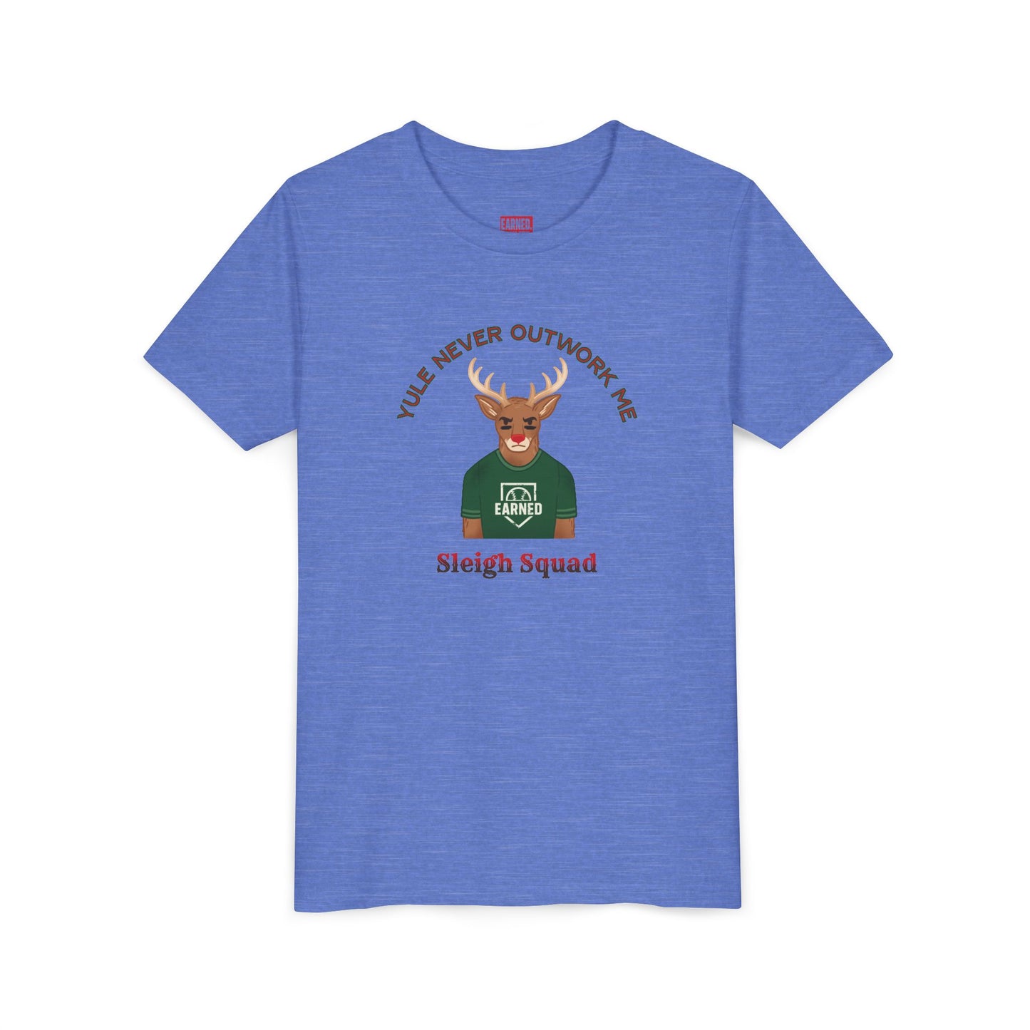 YULE NEVER OUTWORK ME Youth Tee - SLEIGH SQUAD Collection