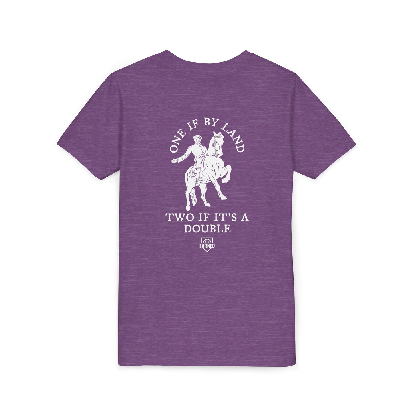ONE IF BY LAND, TWO IF IT'S A DOUBLE Youth Tee (Paul Revere White)