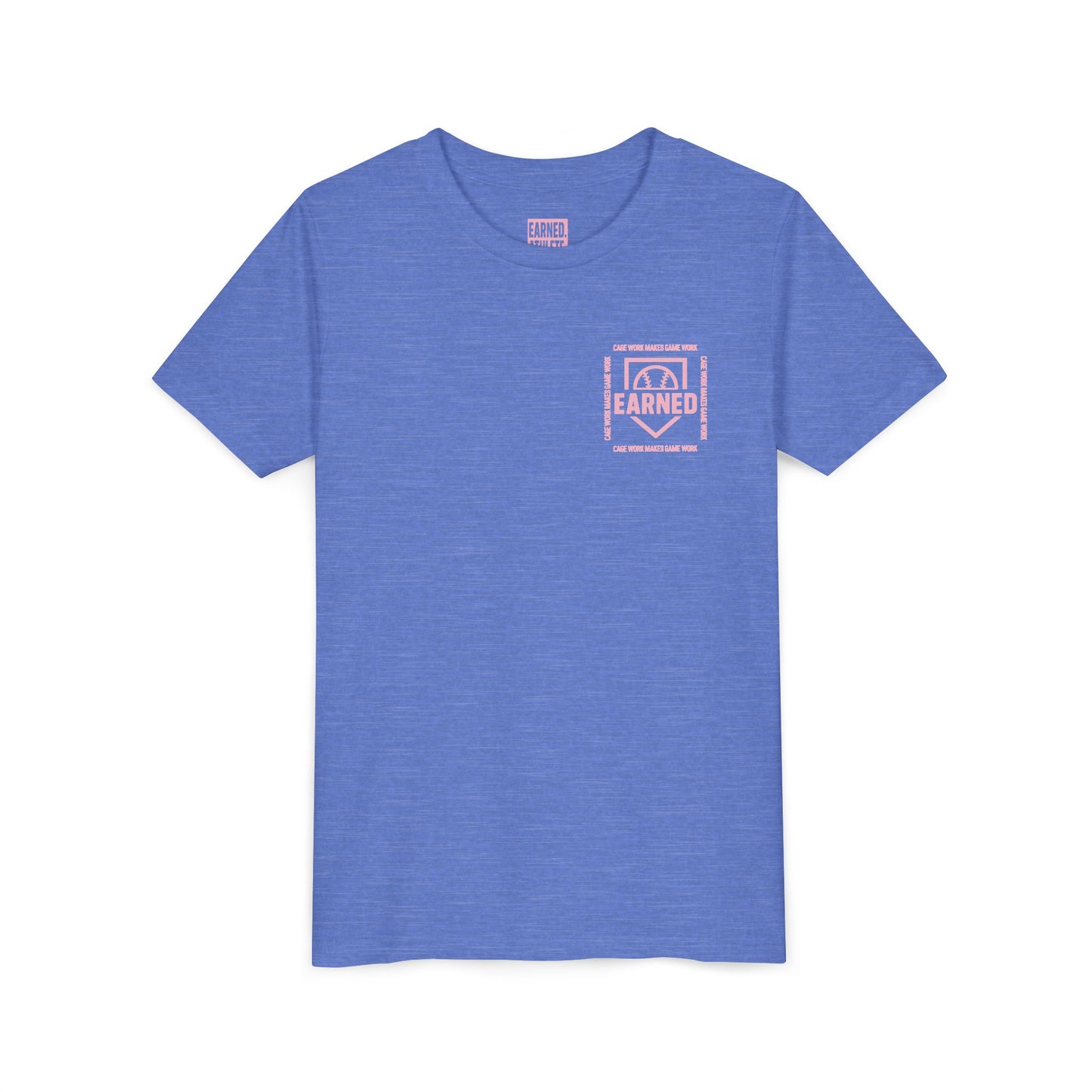 CAGE WORK MAKES GAME WORK Youth Tee (Pink Font)