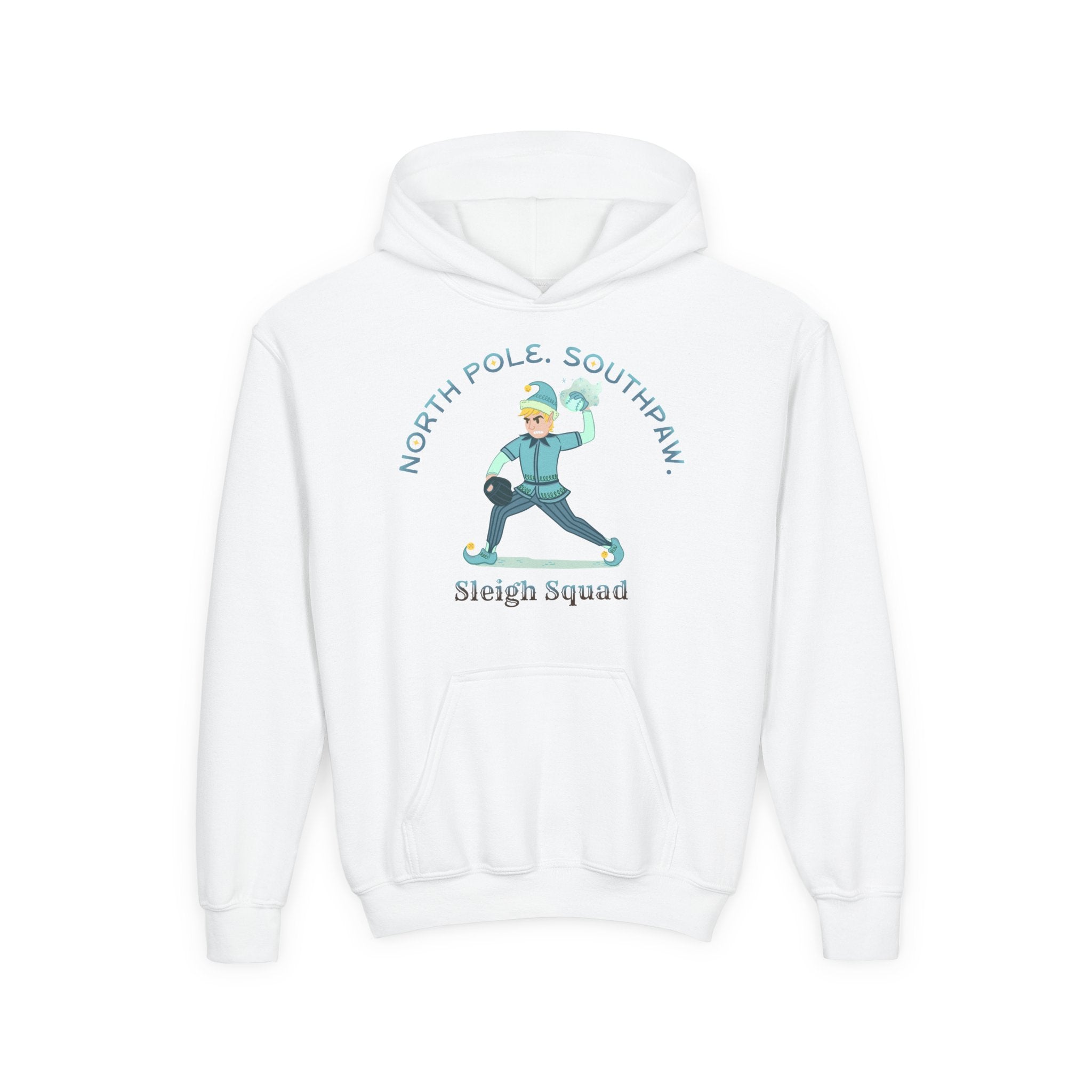 NORTH POLE. SOUTHPAW. Youth Hoodie — SLEIGH SQUAD Collection