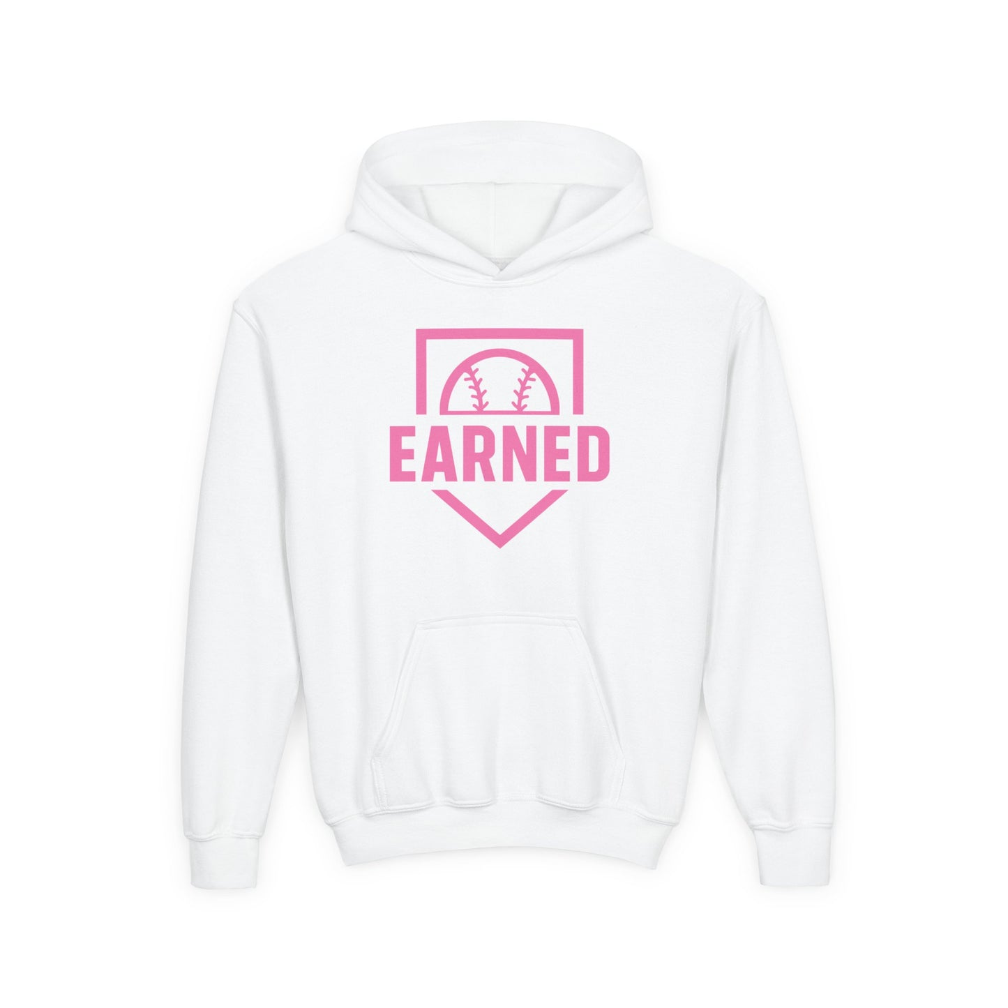 EARNED Logo Youth Hoodie (Hot Pink)