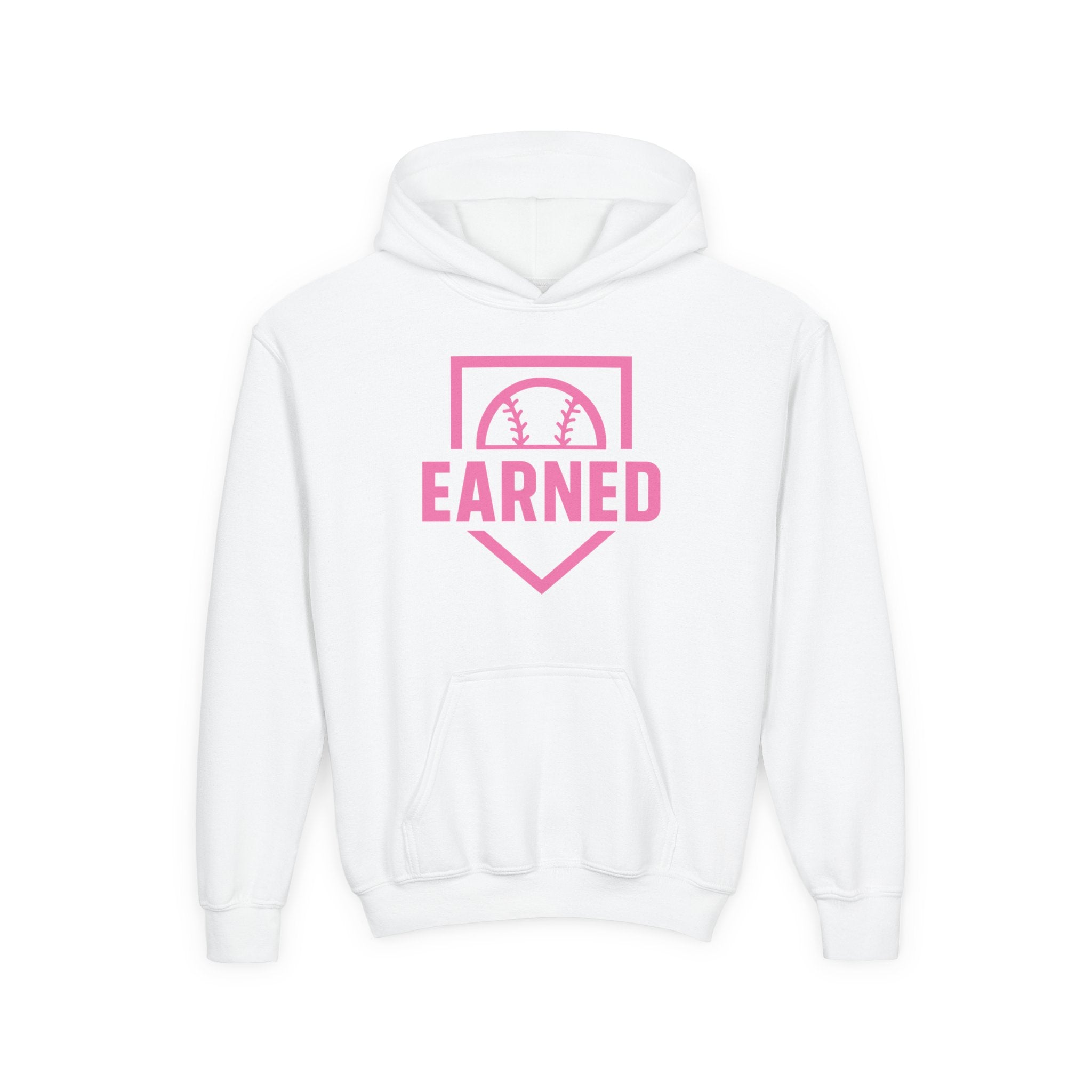 EARNED Logo Youth Hoodie (Hot Pink)