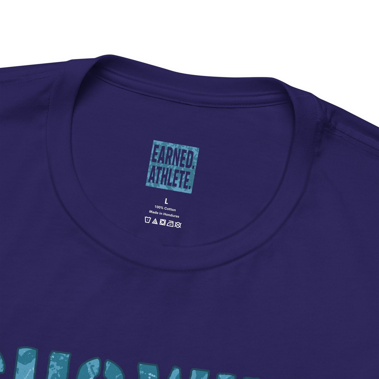 SHOWING UP ADDS UP Tee (Blue Camo Font)
