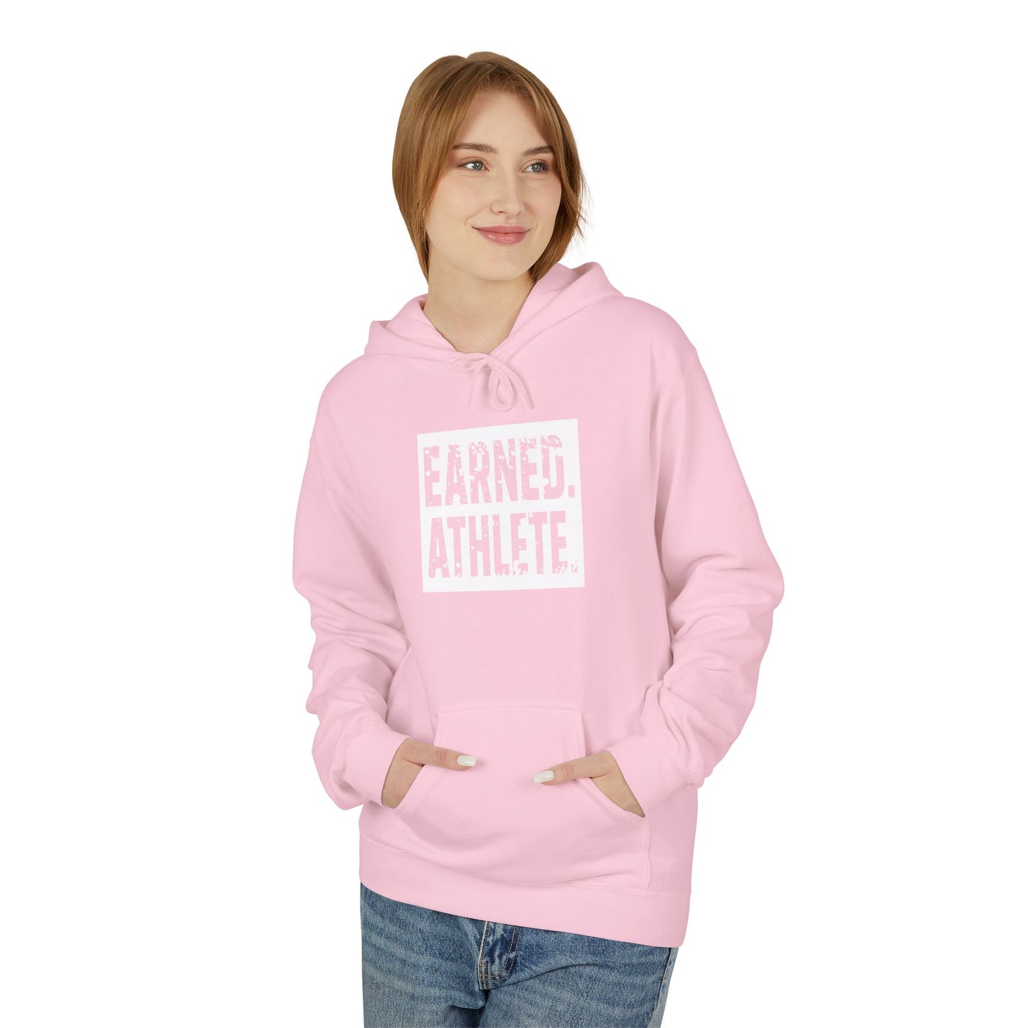 EARNED. ATHLETE. Hoodie (White Logo)