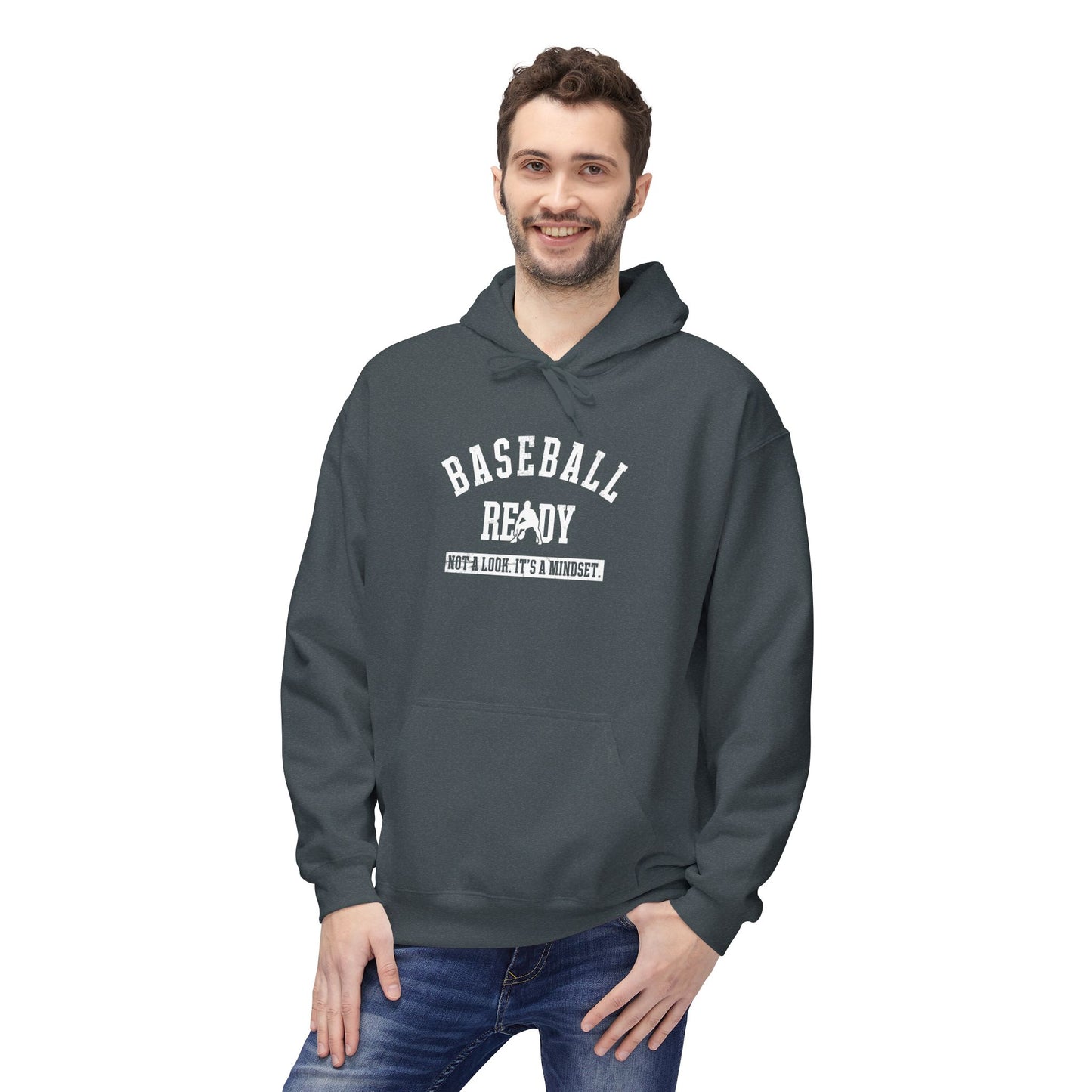 BASEBALL READY Adult Hoodie (White Font)