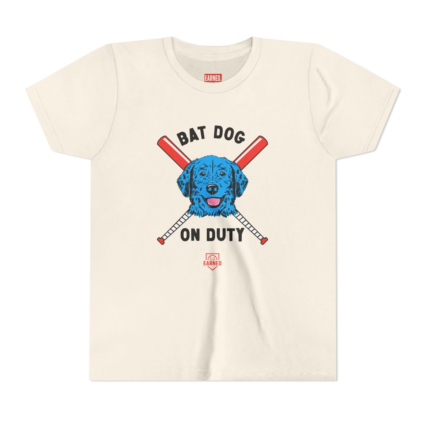 BAT DOG ON DUTY Youth Tee (Red, White and Woof) - BARK PARK Collection