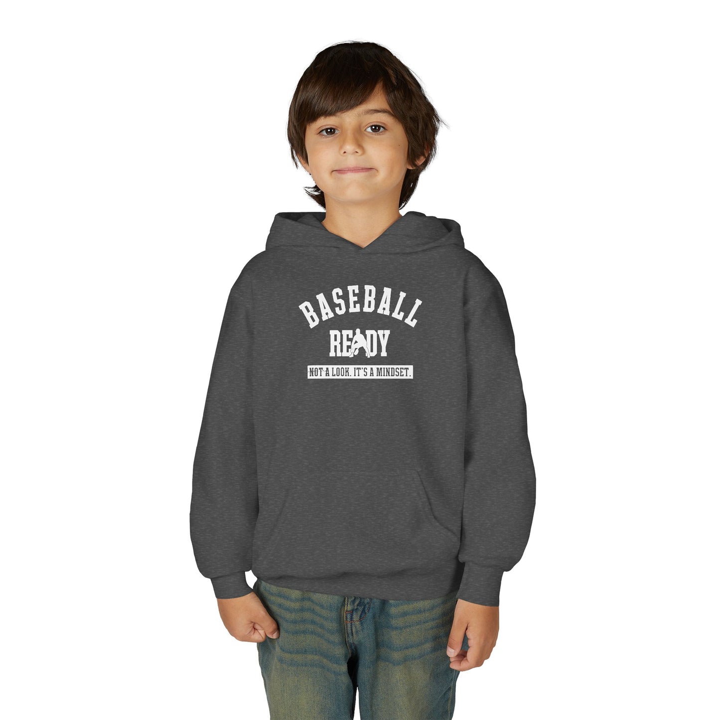 BASEBALL READY Youth Hoodie (White Logo)