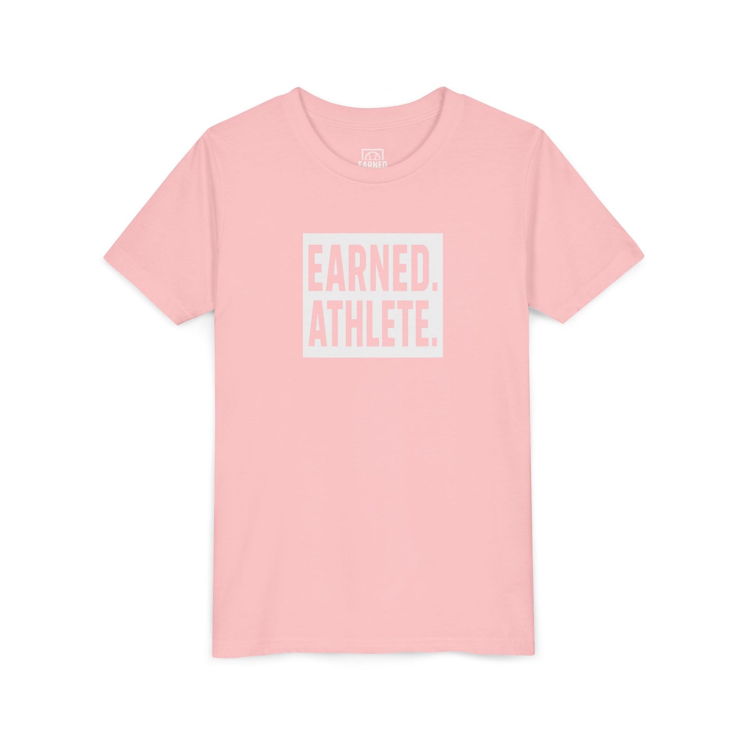 EARNED. ATHLETE. Youth Tee (White Font)