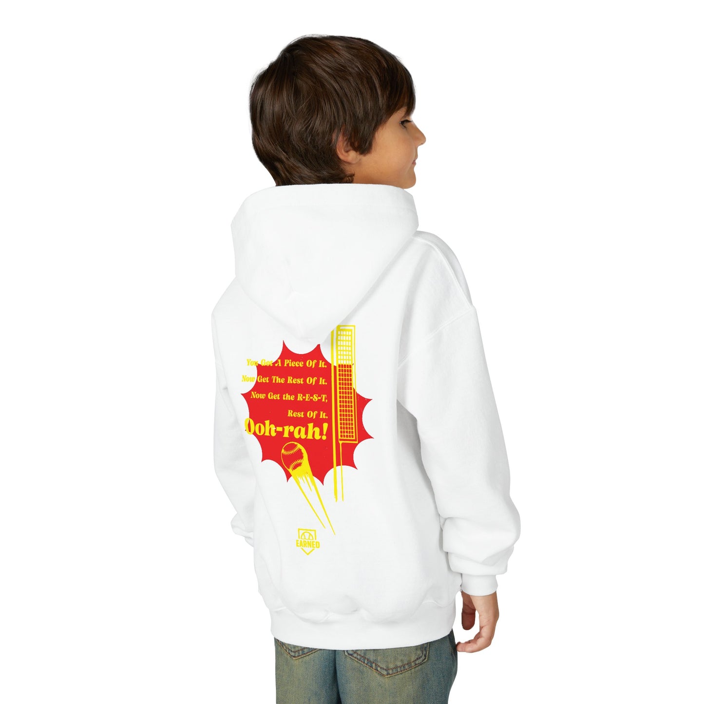 PIECE OF IT Youth Hoodie (Red Logo) - DUGOUT CHANT Collection