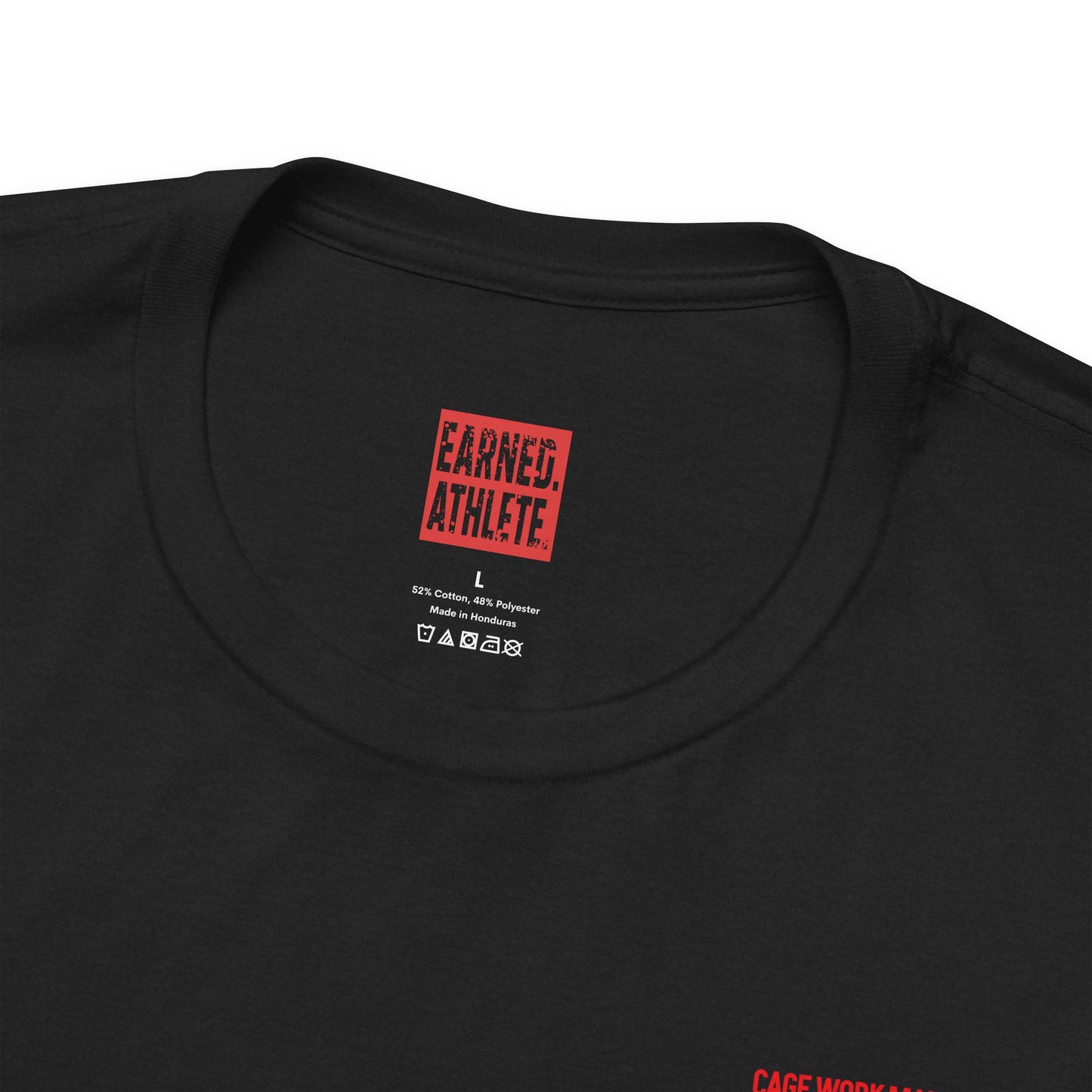 CAGE WORK MAKES GAME WORK Tee (Red Font)
