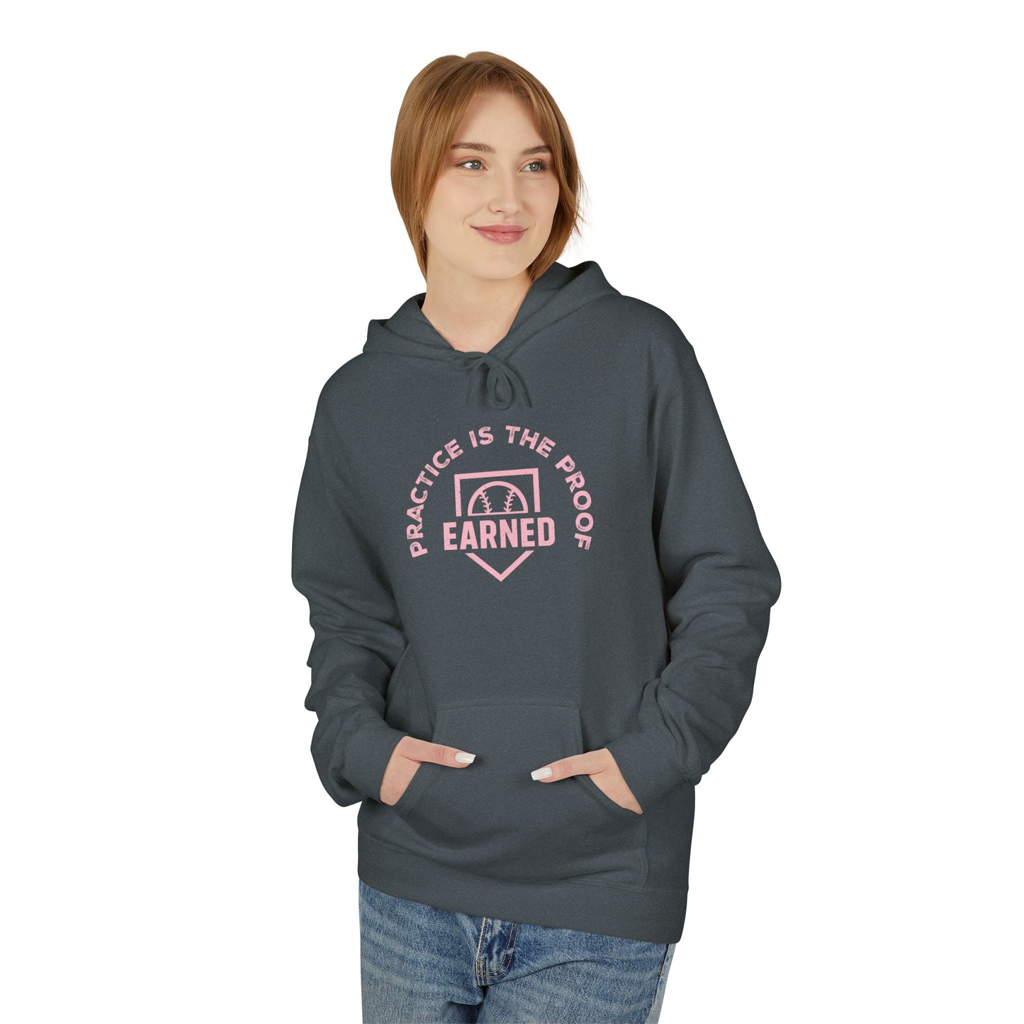 PRACTICE IS THE PROOF Hoodie (Pink Font)