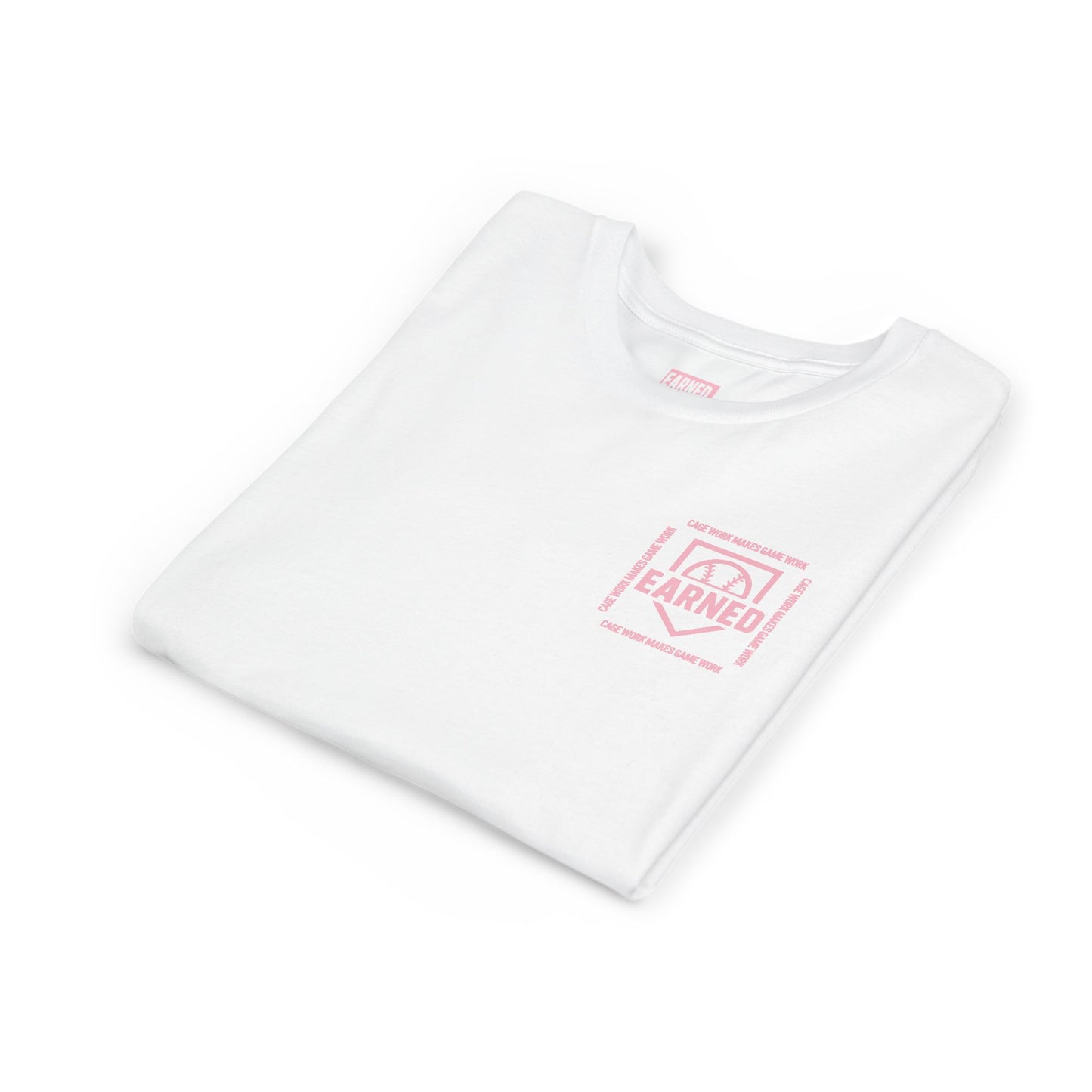 CAGE WORK MAKES GAME WORK Youth Tee (Pink Font)