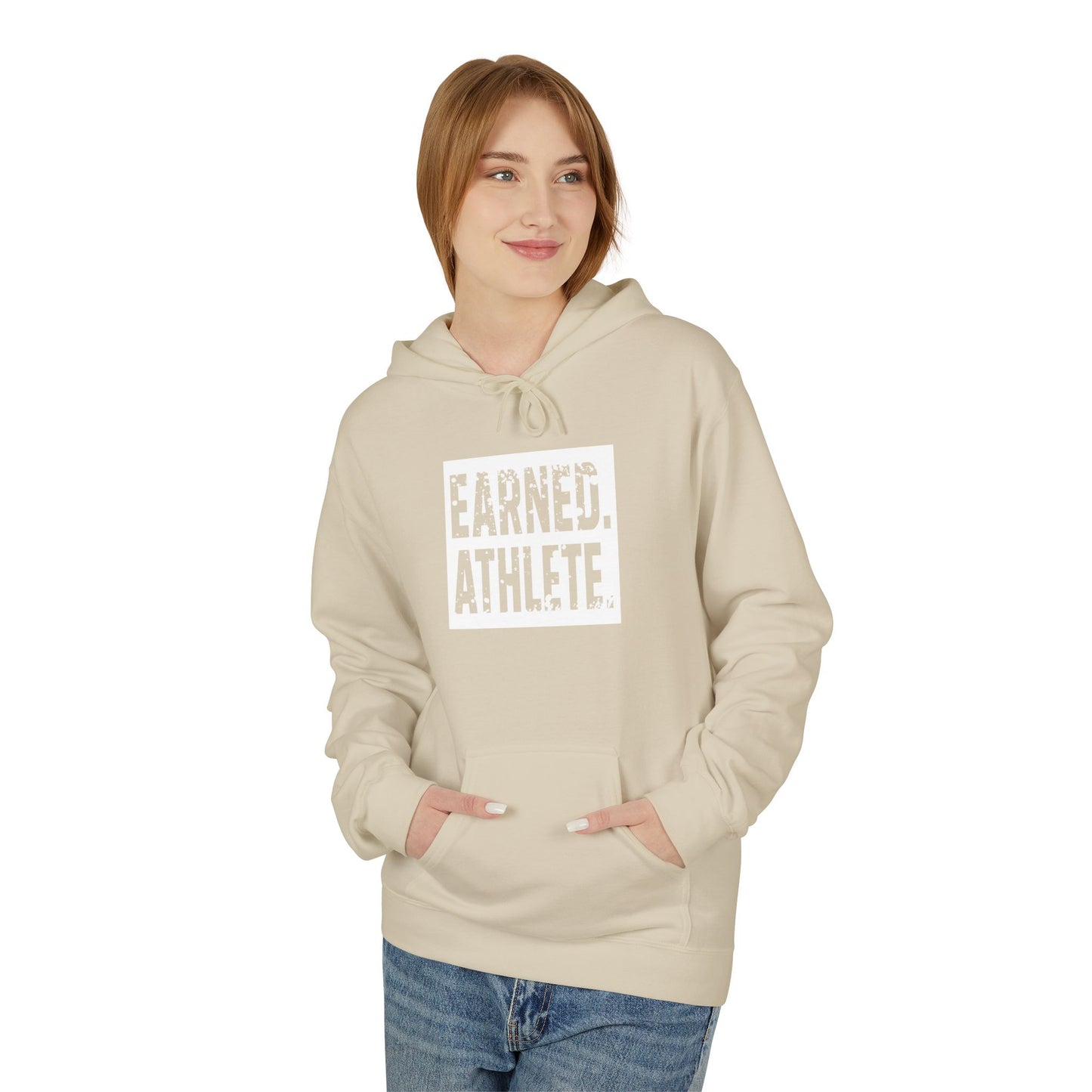 EARNED. ATHLETE. Hoodie (White Logo)