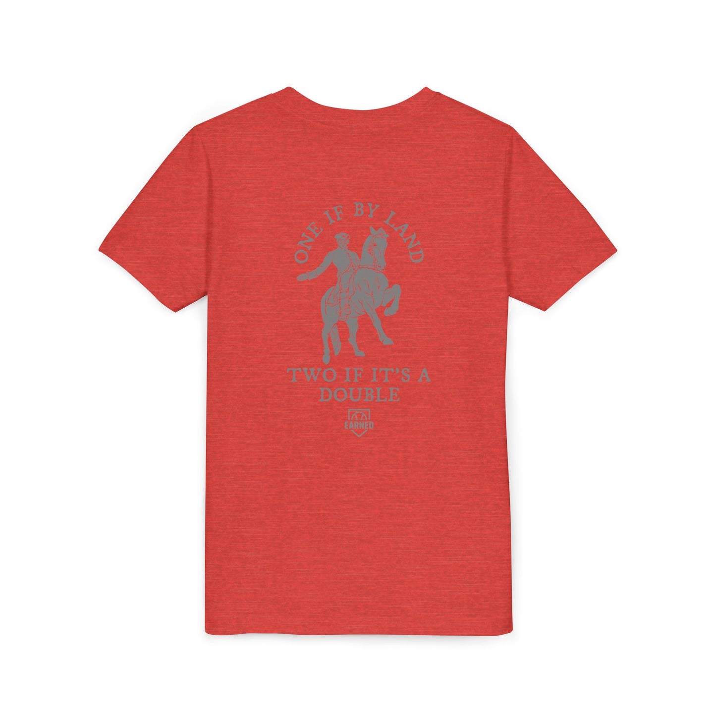 ONE IF BY LAND, TWO IF IT'S A DOUBLE Youth Tee (Paul Revere Grey)