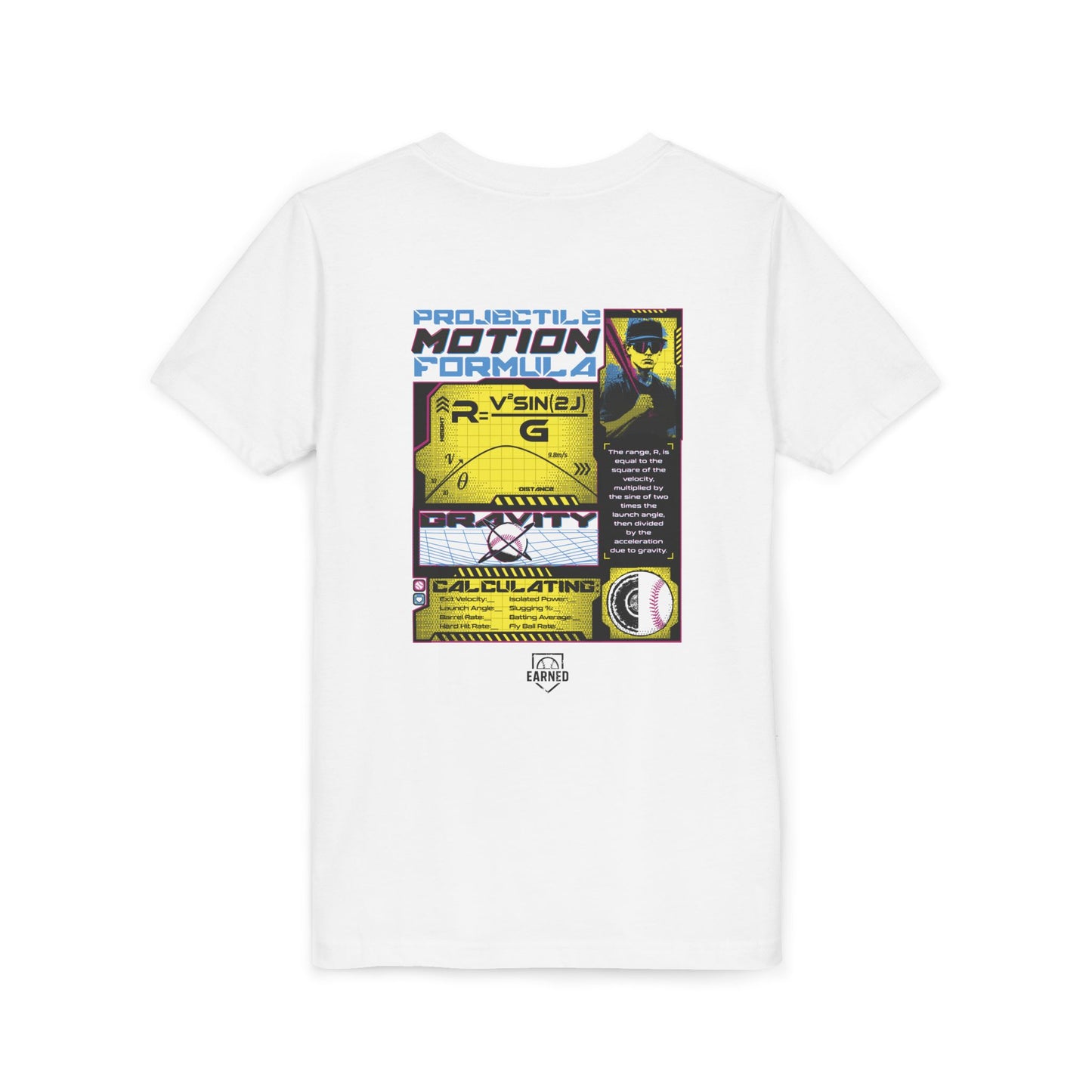 PROJECTILE MOTION FORMULA Youth Tee - BASEBALL IQ Collection