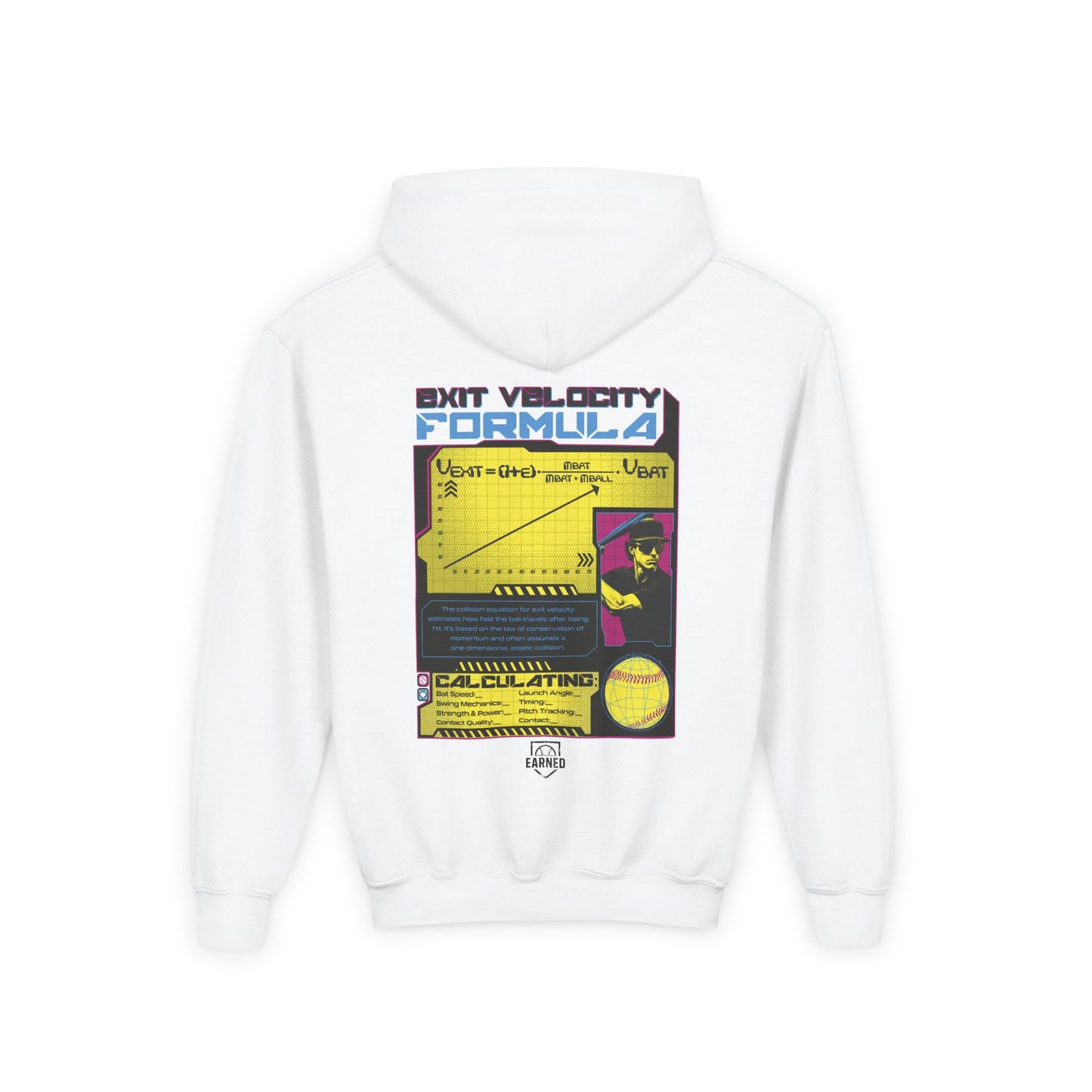 EXIT VELOCITY FORMULA Youth Hoodie - BASEBALL IQ Collection