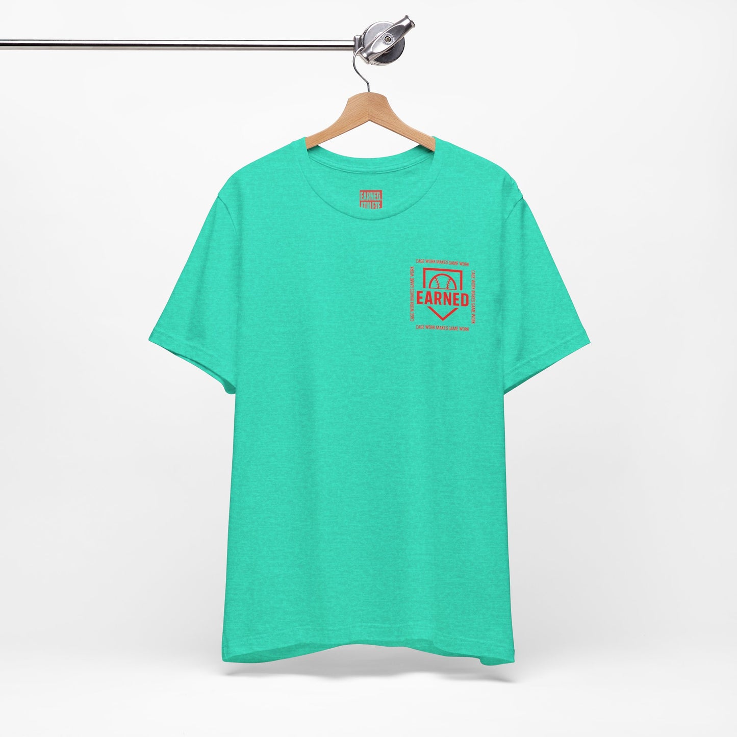 CAGE WORK MAKES GAME WORK Tee (Red Font)