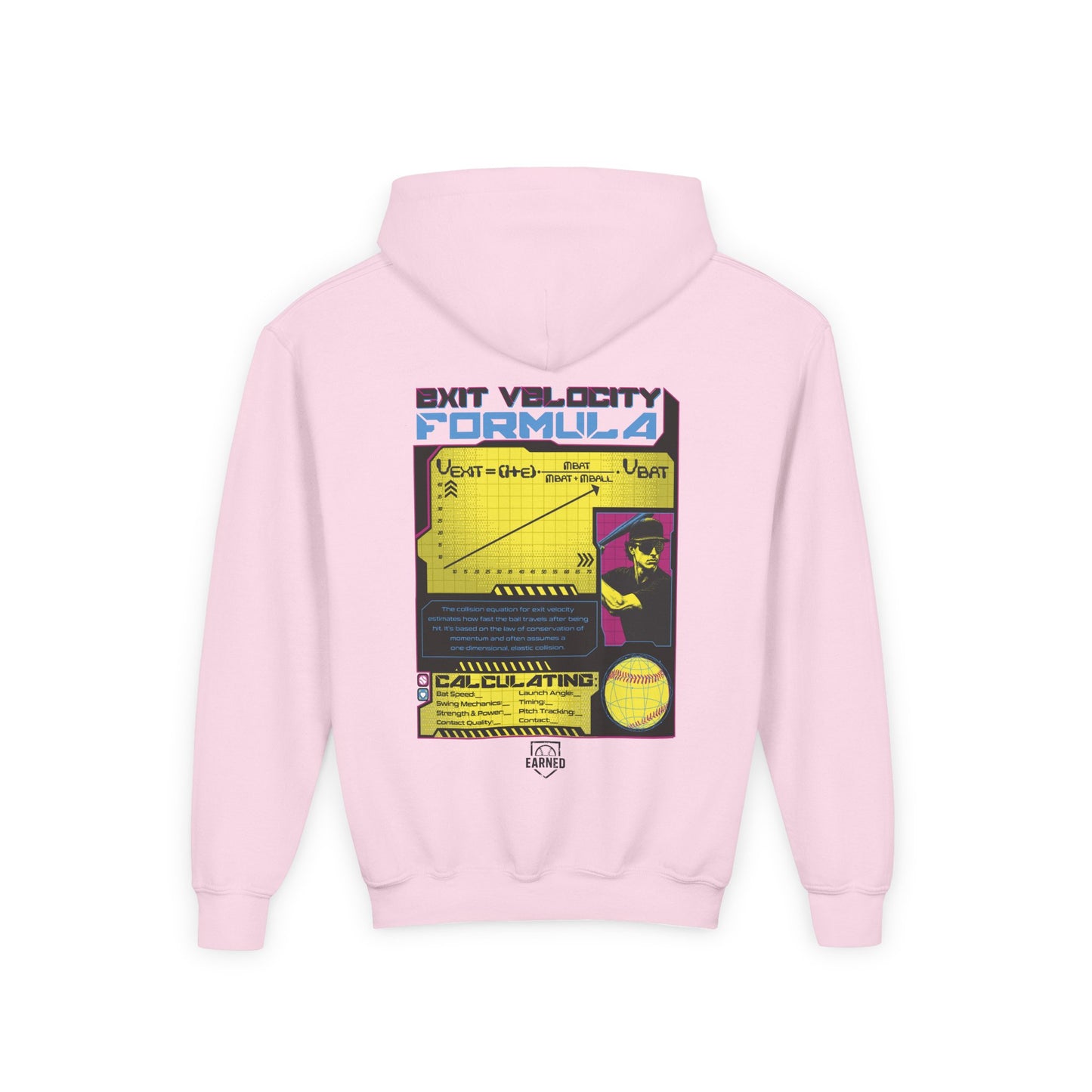 EXIT VELOCITY FORMULA Youth Hoodie - BASEBALL IQ Collection