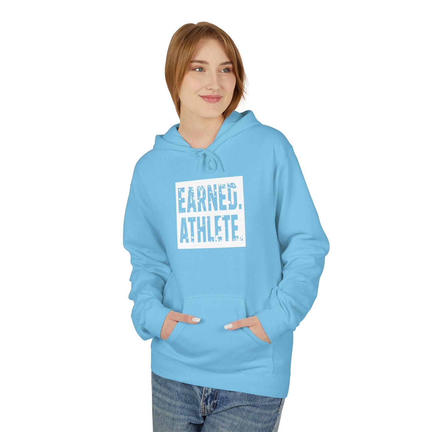 EARNED. ATHLETE. Hoodie (White Logo)