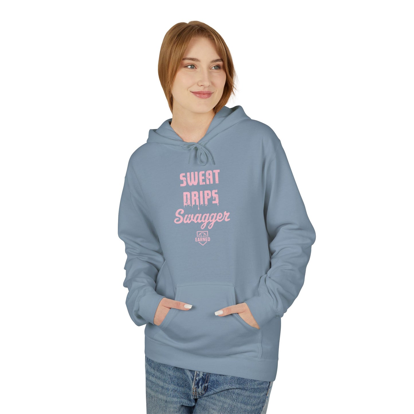 SWEAT DRIPS SWAGGER Hoodie (Pink Font)